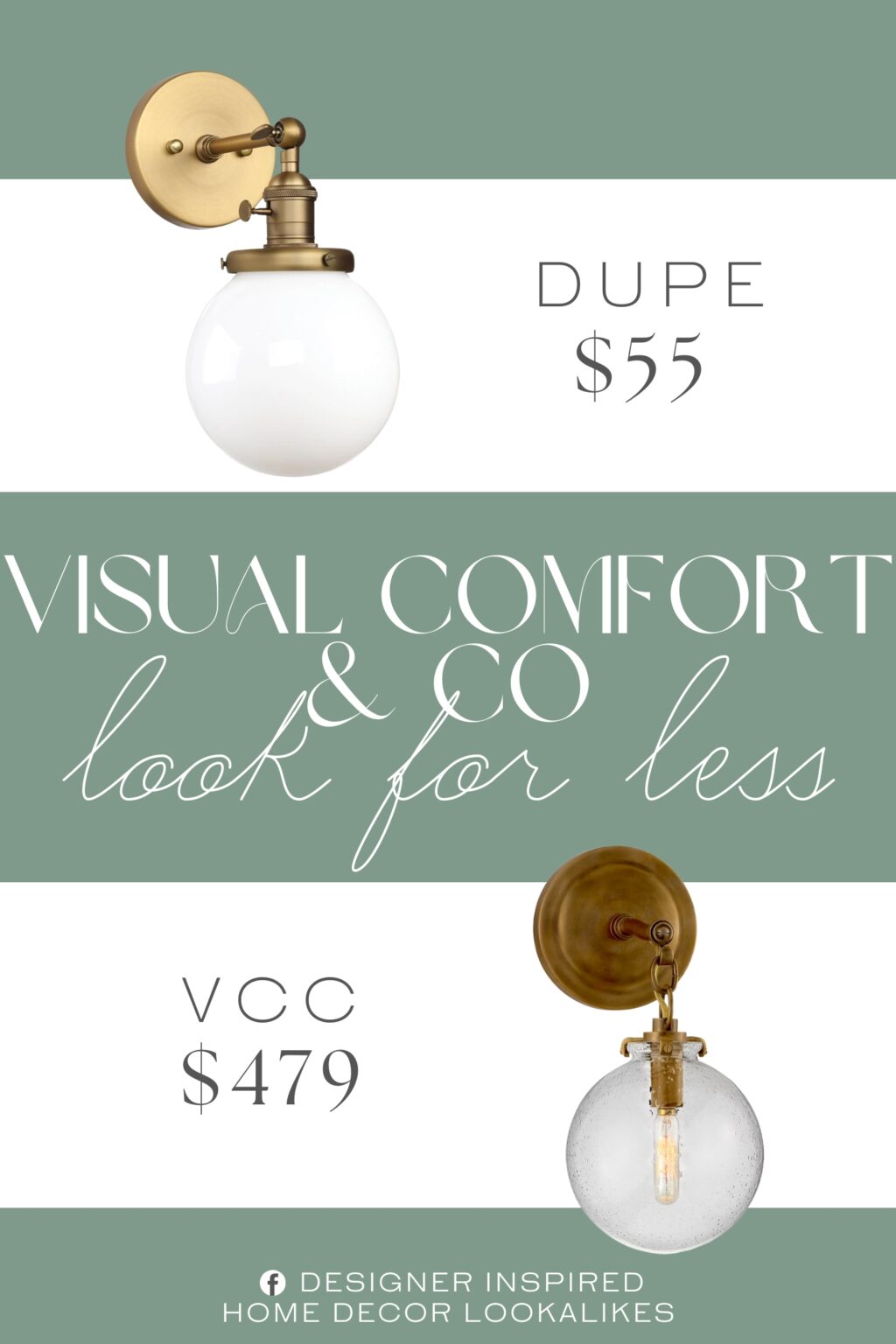Visual Comfort & Co Katie Small Globe Sconce Dupe. Wall Sconce with White Globe, Brass Bathroom Vanity Light with On Off Switch, Vintage Wall Light Fixtures for Living Room Loft Hallway