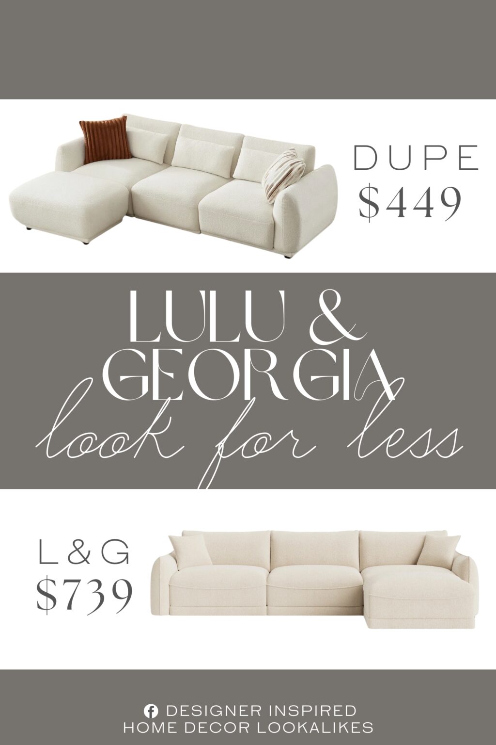 Lulu & Georgia Balmer Sectional Sofa With Ottoman Dupe. The sofa frame is luxuriously padded with high density foam and topped by loose cushions.