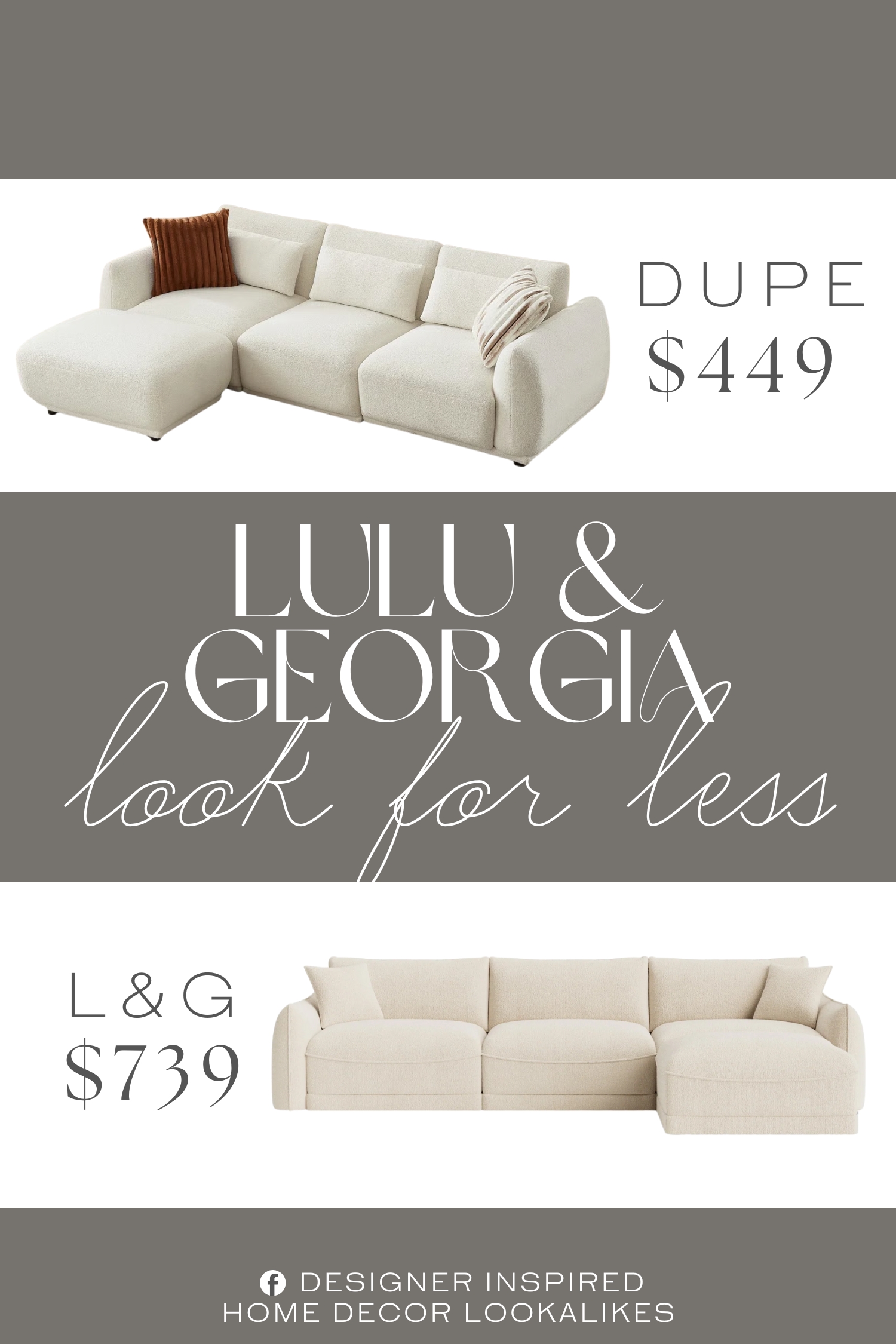 Lulu & Georgia Balmer Sectional Sofa With Ottoman Dupe. The sofa frame is luxuriously padded with high density foam and topped by loose cushions.