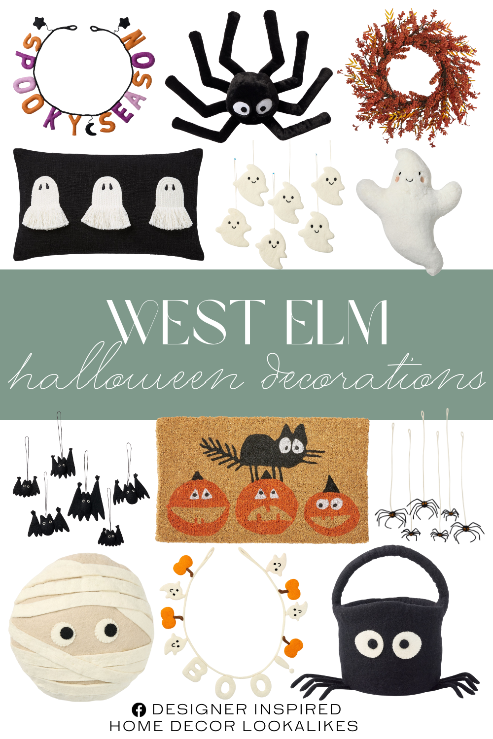 West Elm Halloween Decorations. Ed Emberley Felt Spider Treat Bucket. Kids Ghost Pillow. Halloween Spooky Season Garland. Mummy Pillow. Felt Ghost Ornaments. Faux Harvest Berry Wreath. Ed Emberley Felt Bat Ornaments (Set of 6). Kids Ed Emberley Pumpkins & Cat Doormat. Boo! Ghost Garland. Ed Emberley Spider Pillow. Ghost Trio Pillow Cover. Ed Emberley Felt Spider Ornaments.