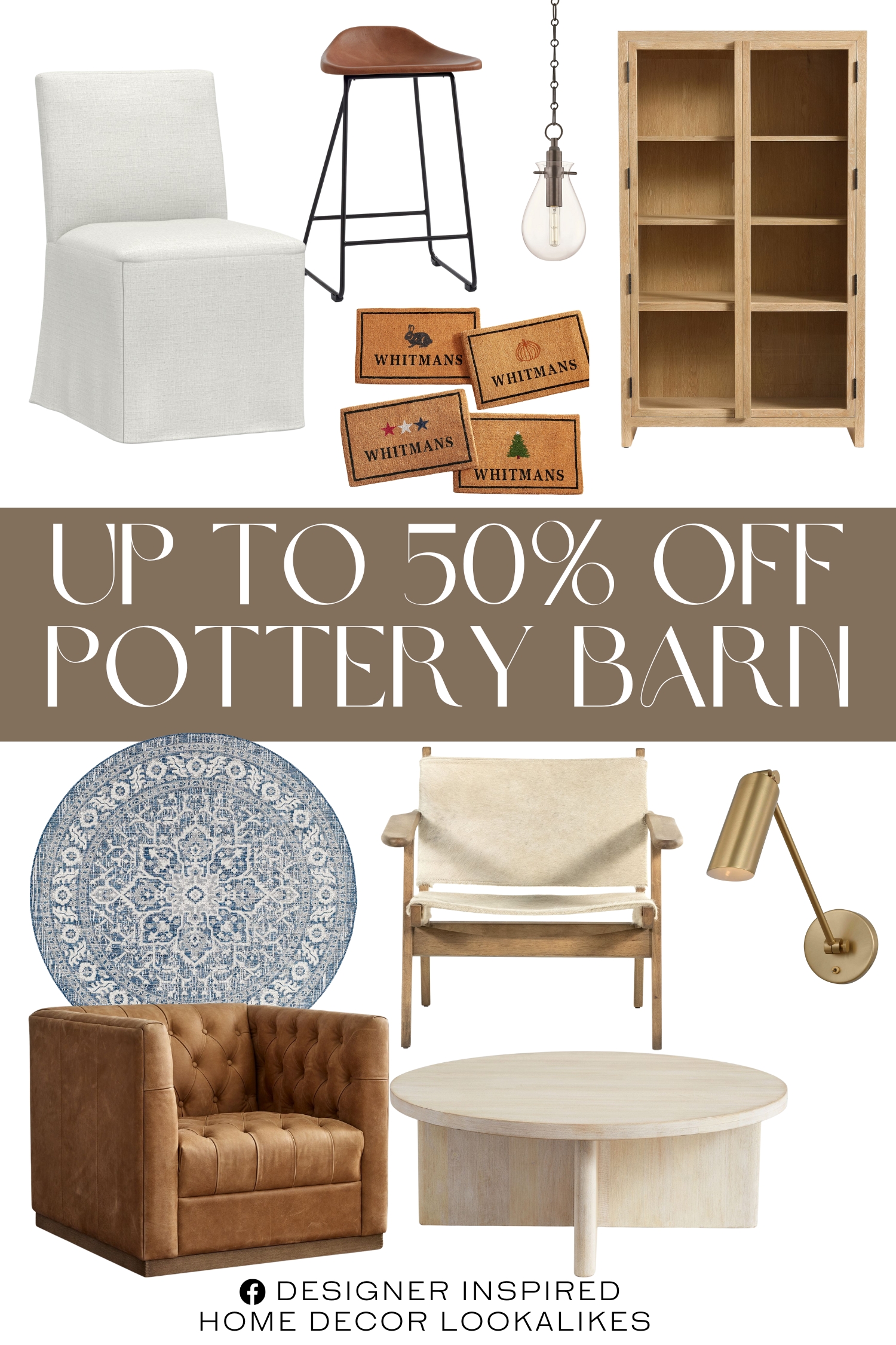 Pottery Barn Open Box Sale. Open Box: Mayla LED Glass Pendant. Classic Long Dining Side Chair Replacement Slipcovers. Personalized Seasonal Icon Doormats. Brenner Leather Counter Stool. Folsom Glass Cabinet. Cayman Round Nesting Coffee Table. Vienna Persian-Style Performance Rug. Edgewood Leather Swivel Chair, Individual, Seadrift Base, Statesville. Fraser Metal Sconce. Madden Sling Chair.