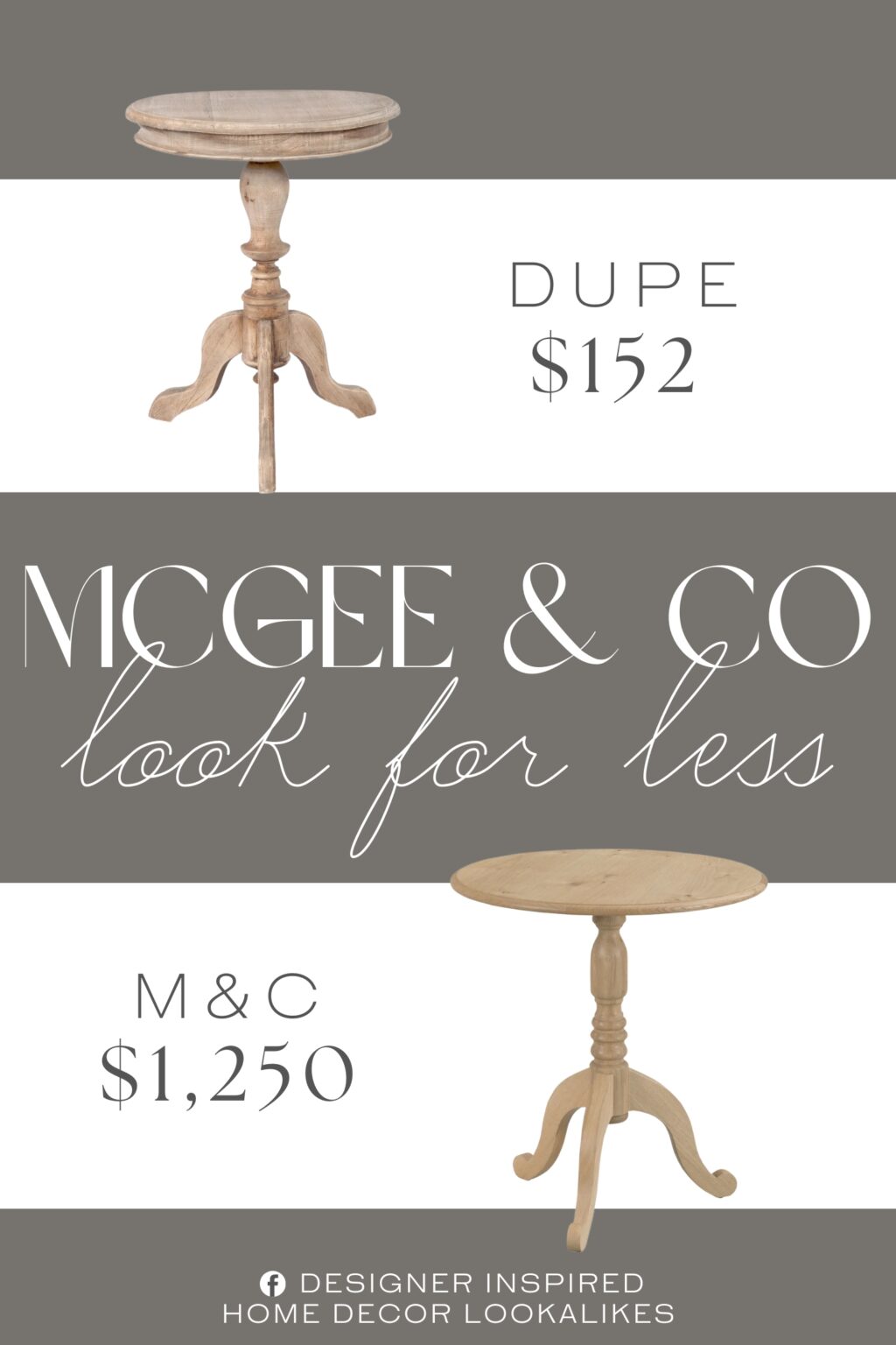 McGee & Co Stanton Pedestal Table Dupe. Crafted from solid mindi wood, it showcases a turned pedestal base balanced on three legs for a fresh, French country silhouette. Finished in a natural wood grain, it brings a gently rustic touch to any space while staying timeless in design.