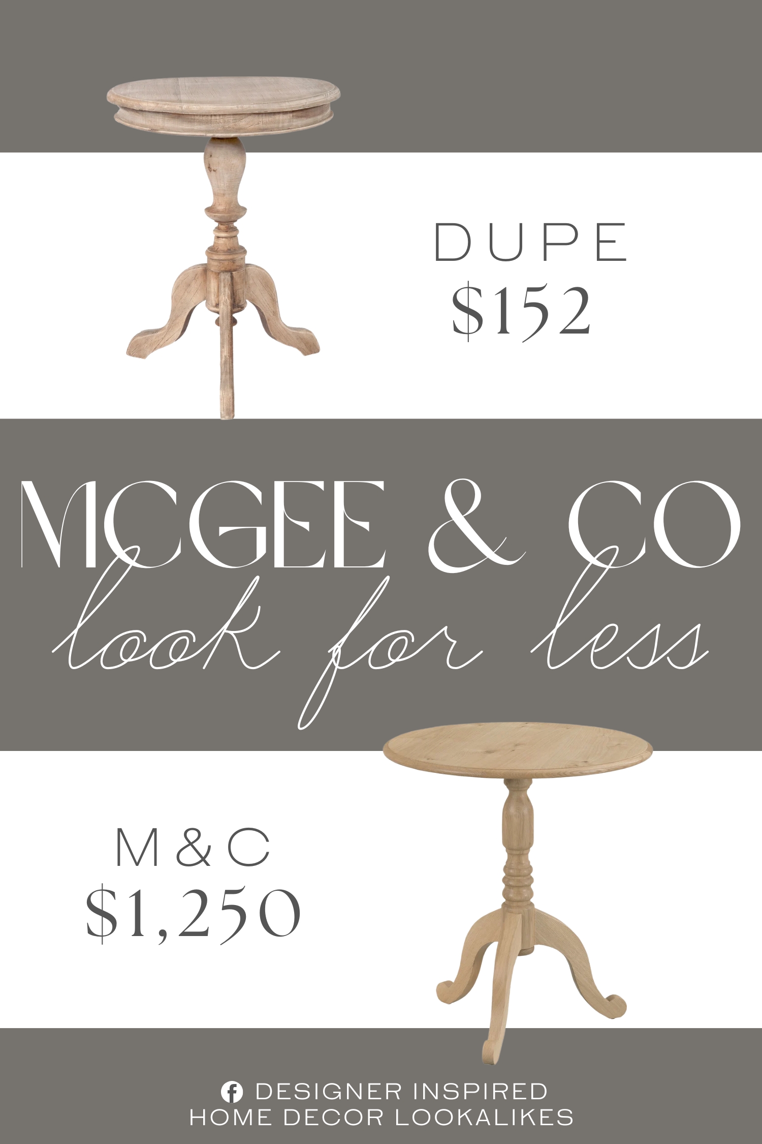 McGee & Co Stanton Pedestal Table Dupe. Crafted from solid mindi wood, it showcases a turned pedestal base balanced on three legs for a fresh, French country silhouette. Finished in a natural wood grain, it brings a gently rustic touch to any space while staying timeless in design.