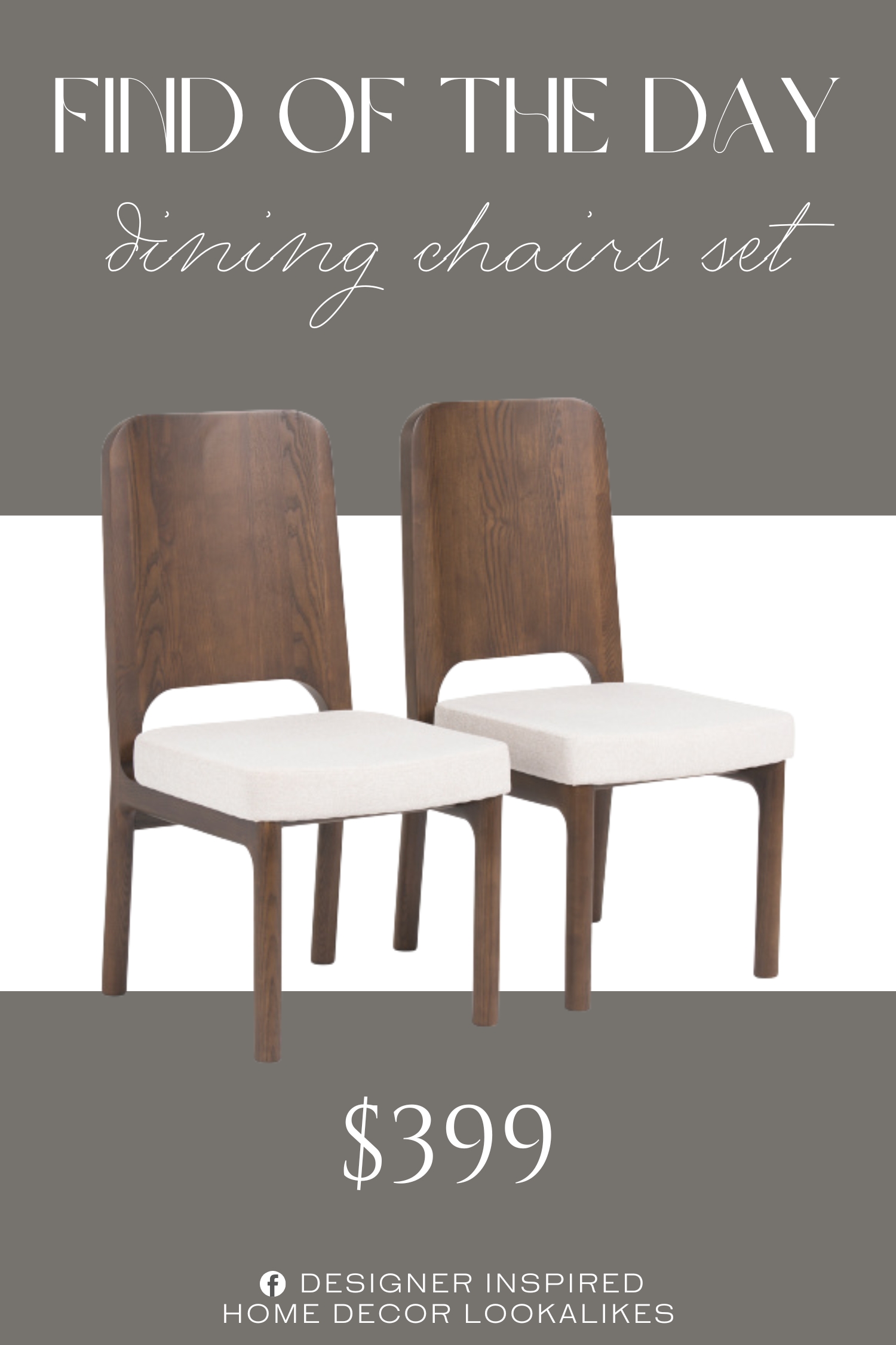 Find of the Day Kerr Solid Wood Upholstered Dining Chairs Set. set of 2, cushioned seat. wood/polyester, fill: polyurethane foam