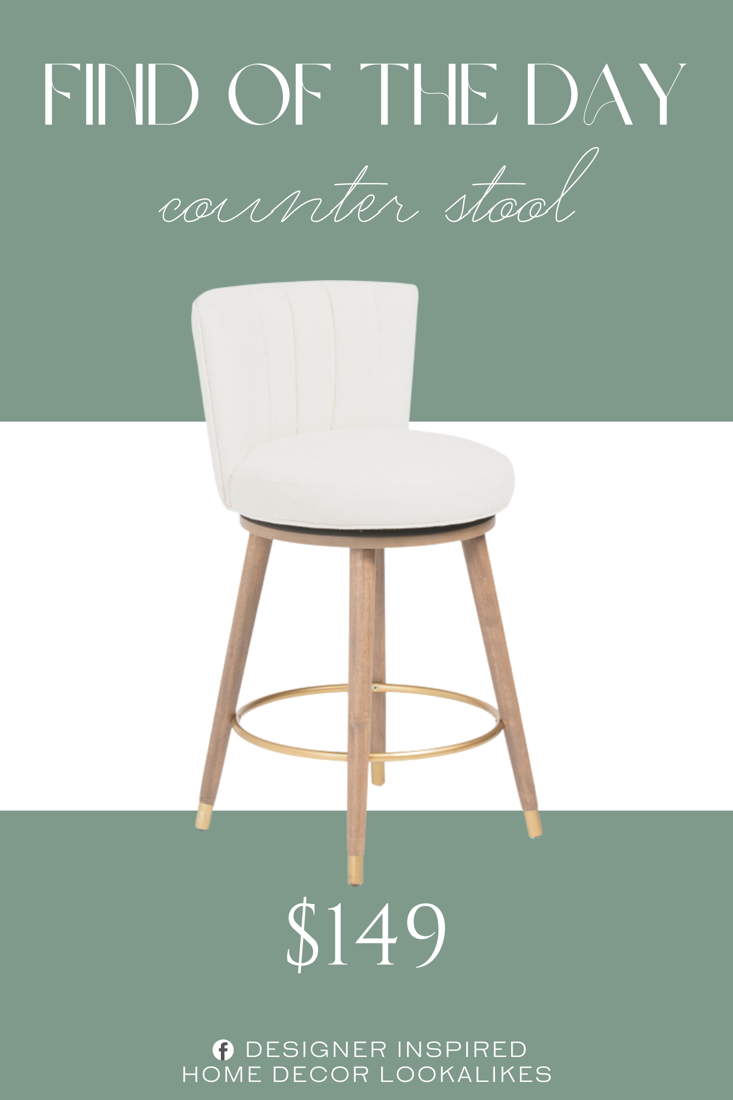 Find of the Day Tori Swivel Counter Stool. 360 degree swivel, cushioned seat and back, quilted back panel, curved back, metallic detail. fill: polyurethane foam/resinated polyester fiber batting.