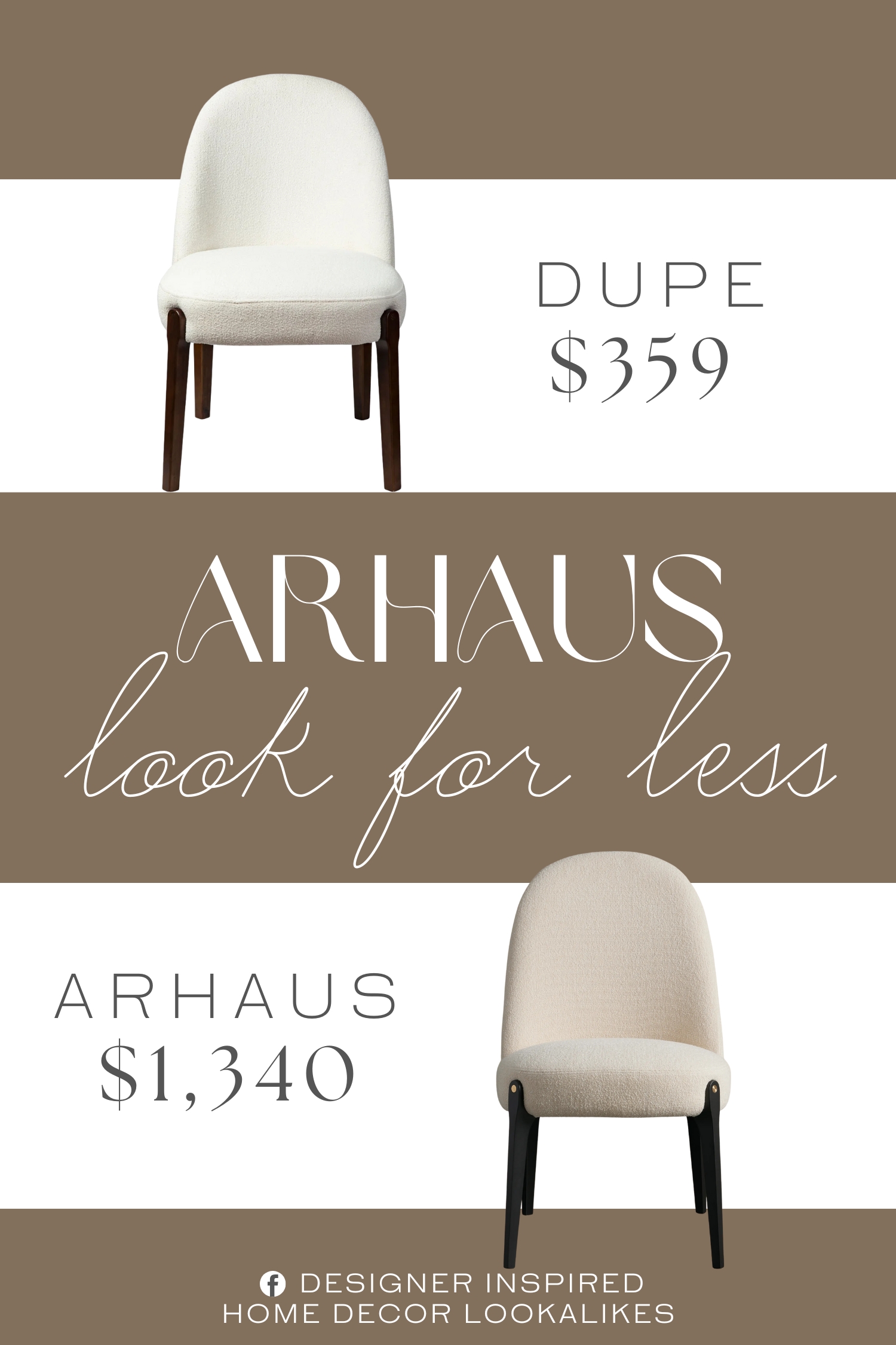 Arhaus Bottoni Dining Chair Dupe. the white dining chair upholstered in boucle material adds a touch of sophistication to any dining area.