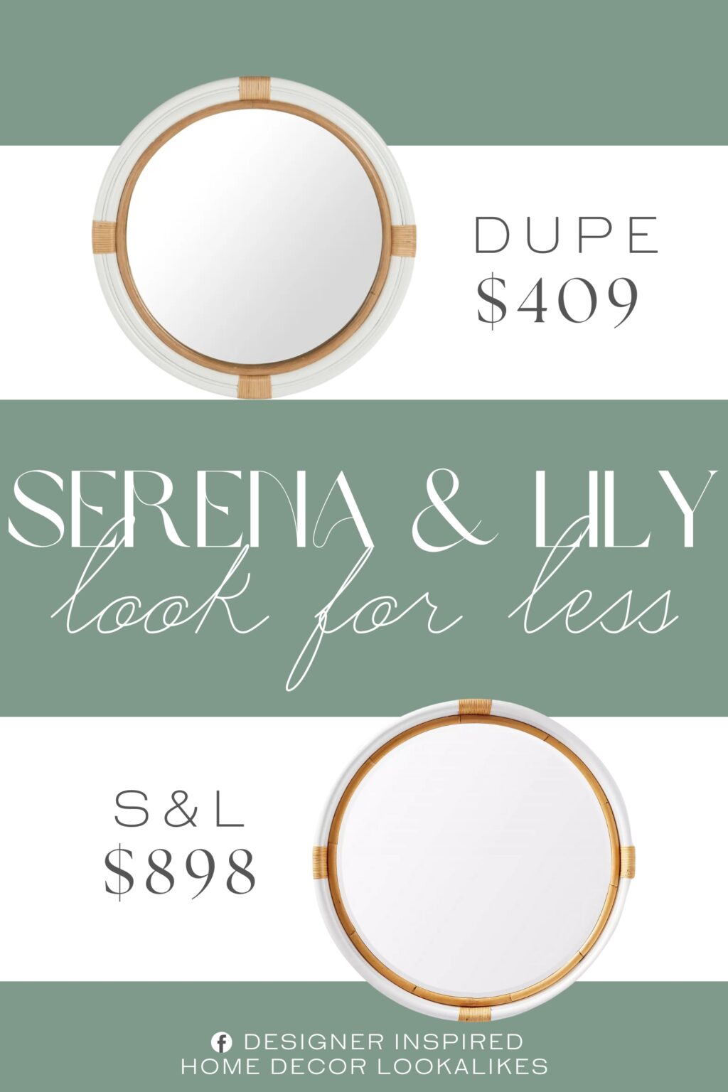 Serena & Lily Montara Rattan Mirror Dupe. Handcrafted from rattan this mirror with its nautical theme makes for the perfect wall decoration whether you live close or far from the coast.