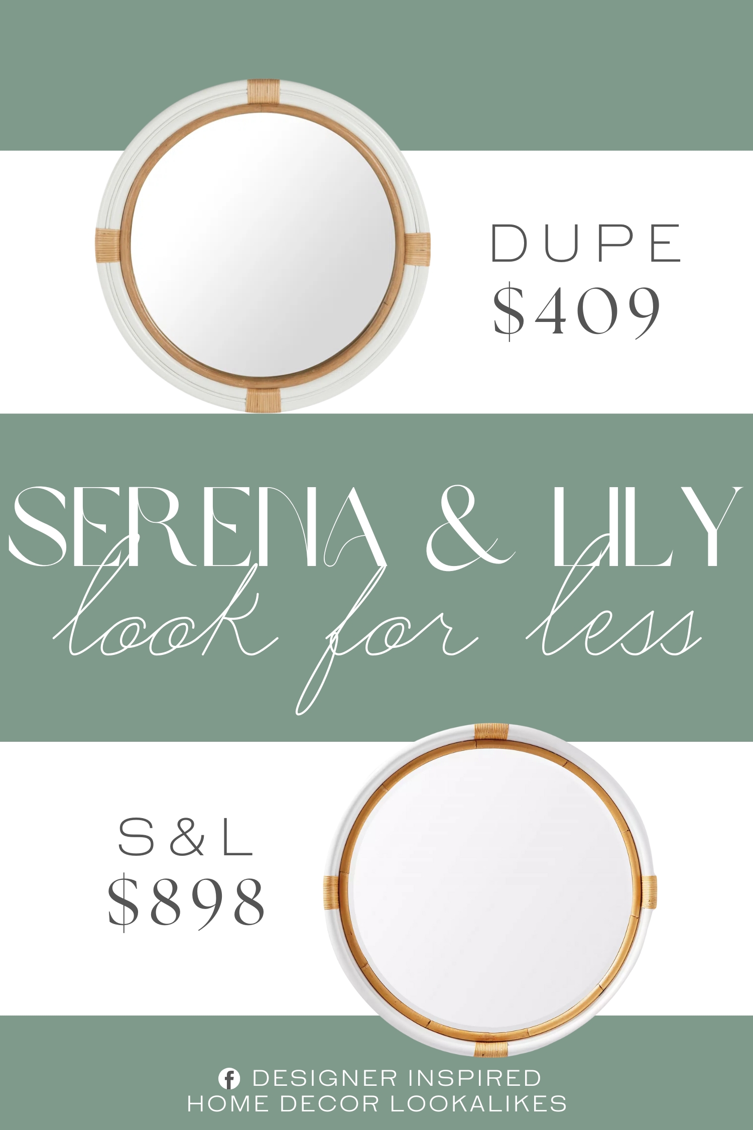 Serena & Lily Montara Rattan Mirror Dupe. Handcrafted from rattan this mirror with its nautical theme makes for the perfect wall decoration whether you live close or far from the coast.