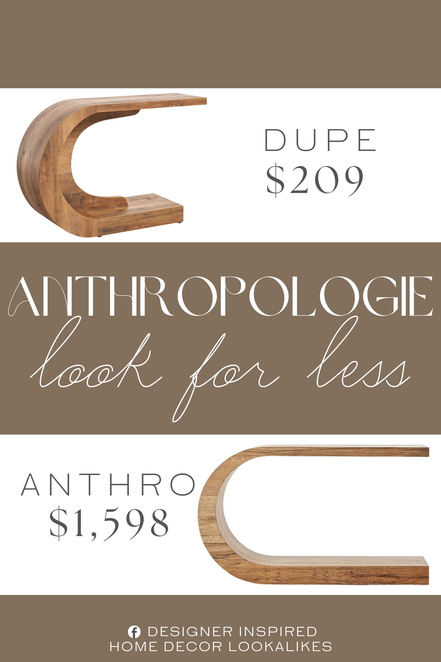 Anthropologie Palma Reclaimed Wood Sculptural Console Dupe. Crafted from premium MDF, this behind couch table features an easytoclean surface, ensuring longlasting stability.