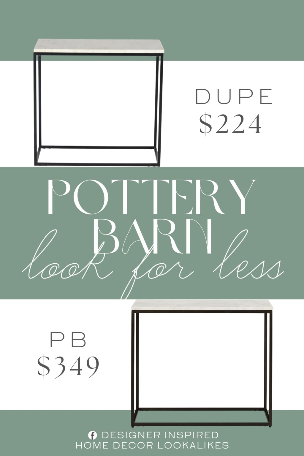 Pottery Barn Delaney Rectangular Marble End Table Dupe. Crafted with a wooden frame, it makes a functional and stylish addition to your living room or any other space.