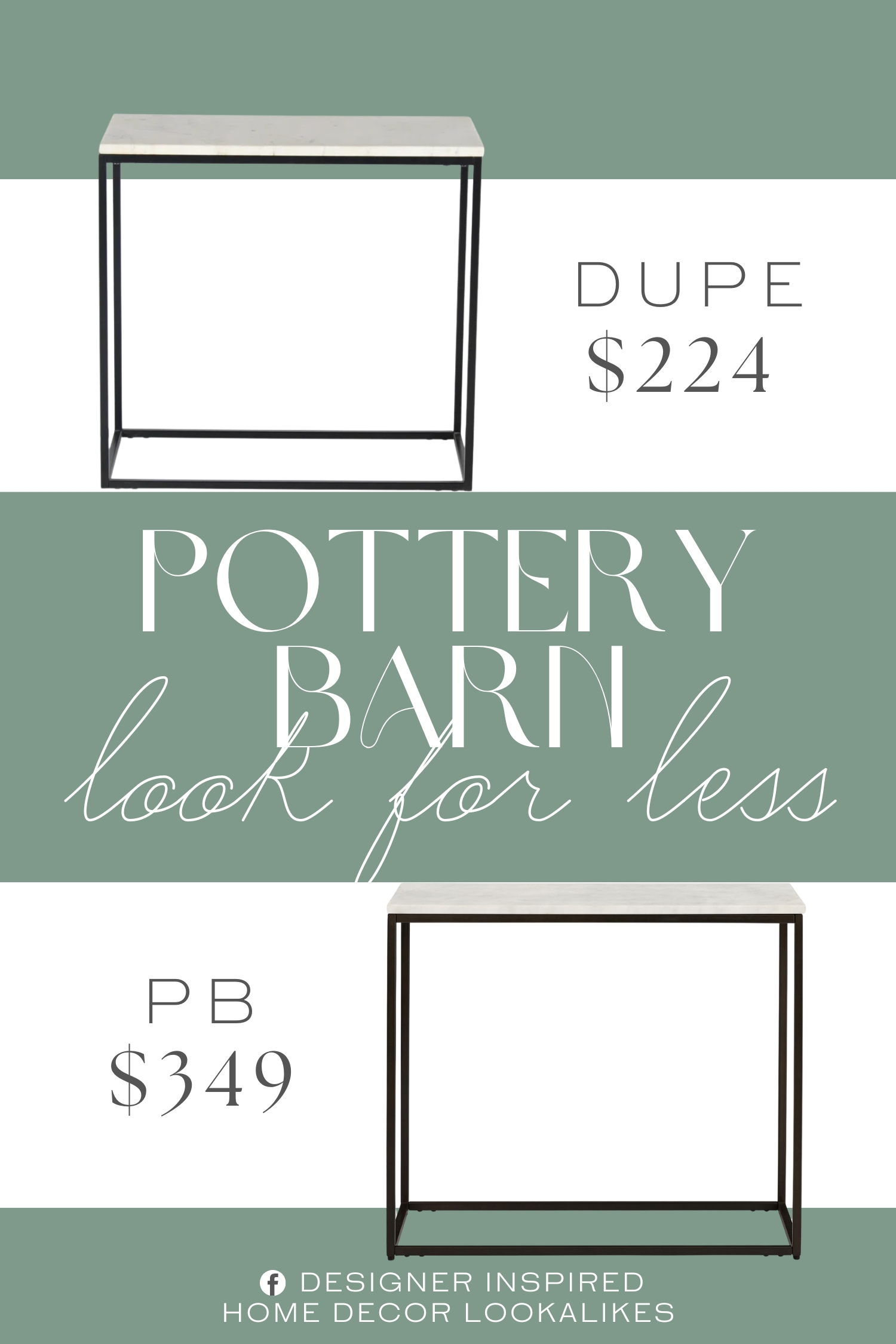 Pottery Barn Delaney Rectangular Marble End Table Dupe. Crafted with a wooden frame, it makes a functional and stylish addition to your living room or any other space.