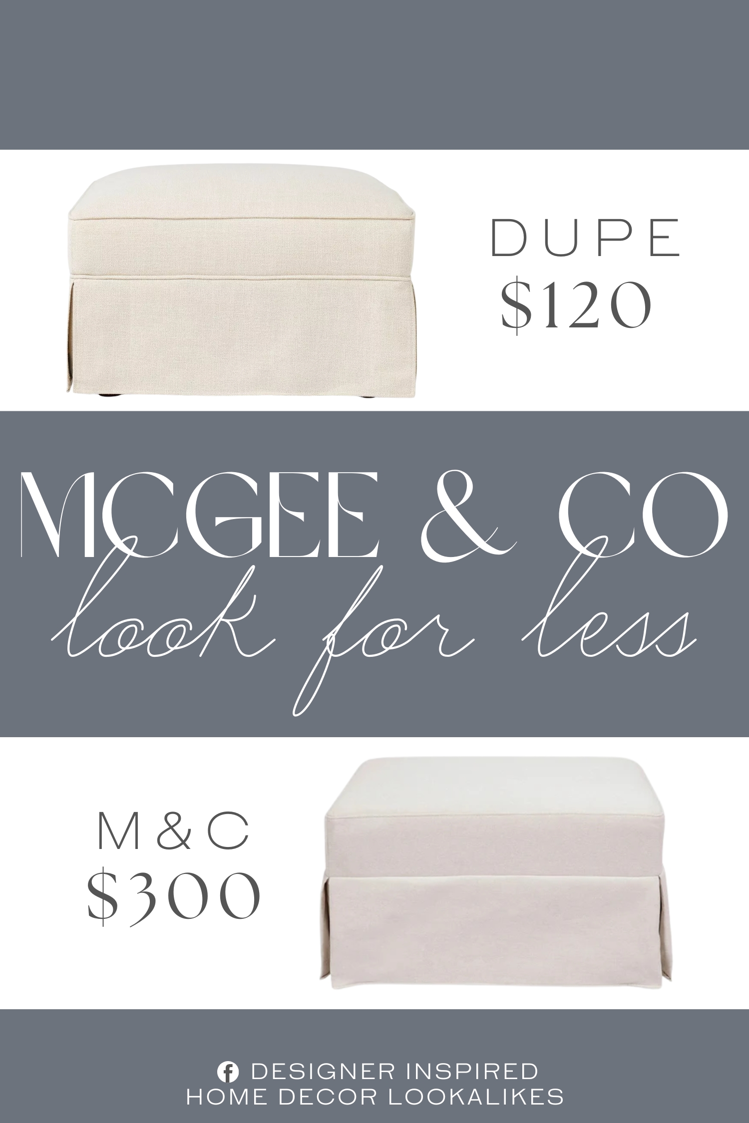 McGee & Co Crawford Gliding Ottoman Dupe. This rectangular ottoman features soft upholstery in a solid hue. Crafted with a wooden frame, it makes a functional and stylish addition to your living room or any other space.