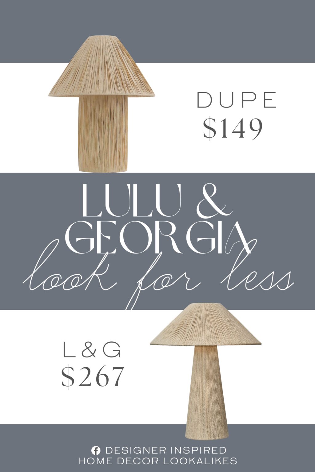 Lulu & Georgia Ferrer Table Lamp Dupe. Crafted with a stylish artisan-crafted look - its base and shade are made from natural paper rope.