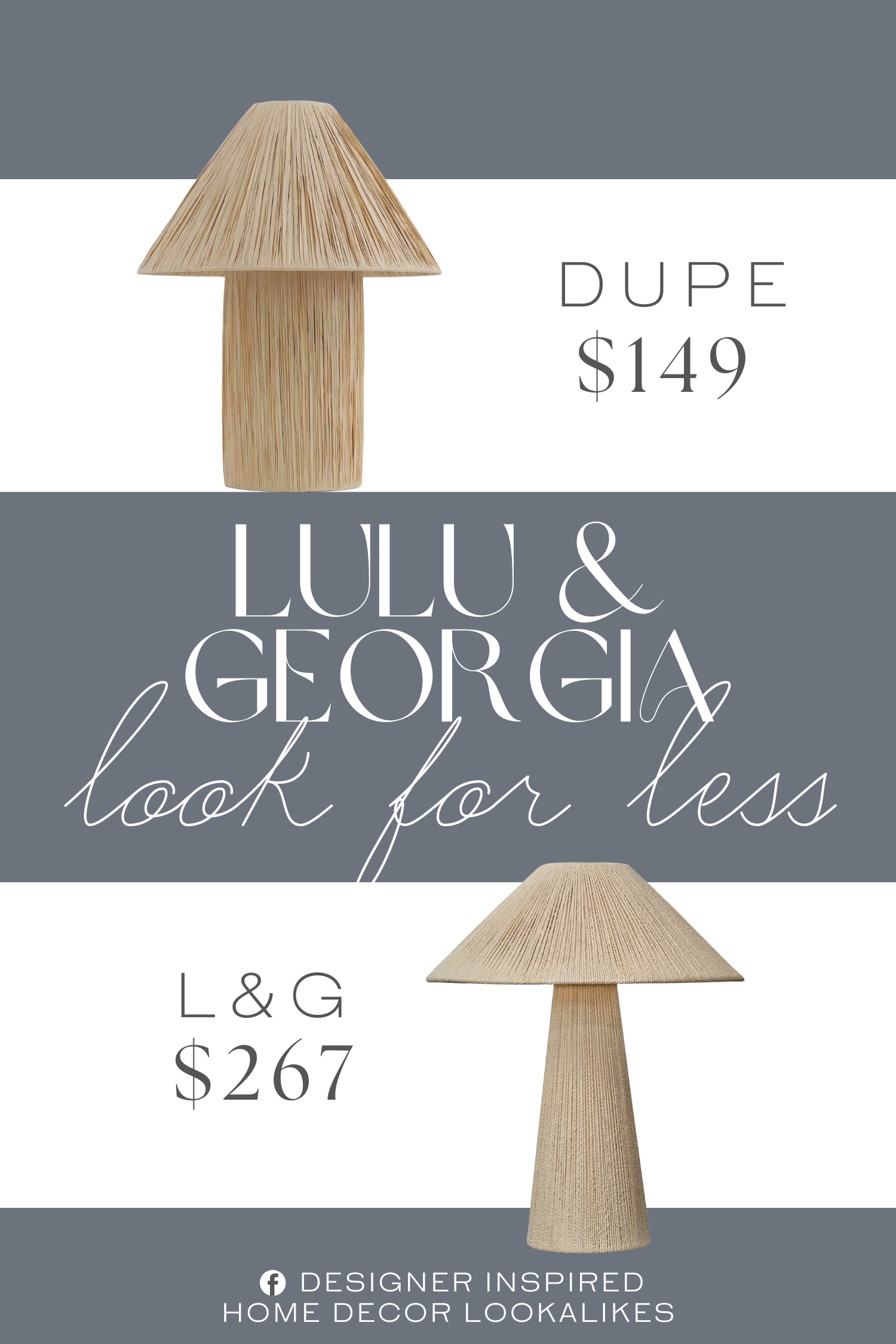 Lulu & Georgia Ferrer Table Lamp Dupe. Crafted with a stylish artisan-crafted look - its base and shade are made from natural paper rope.