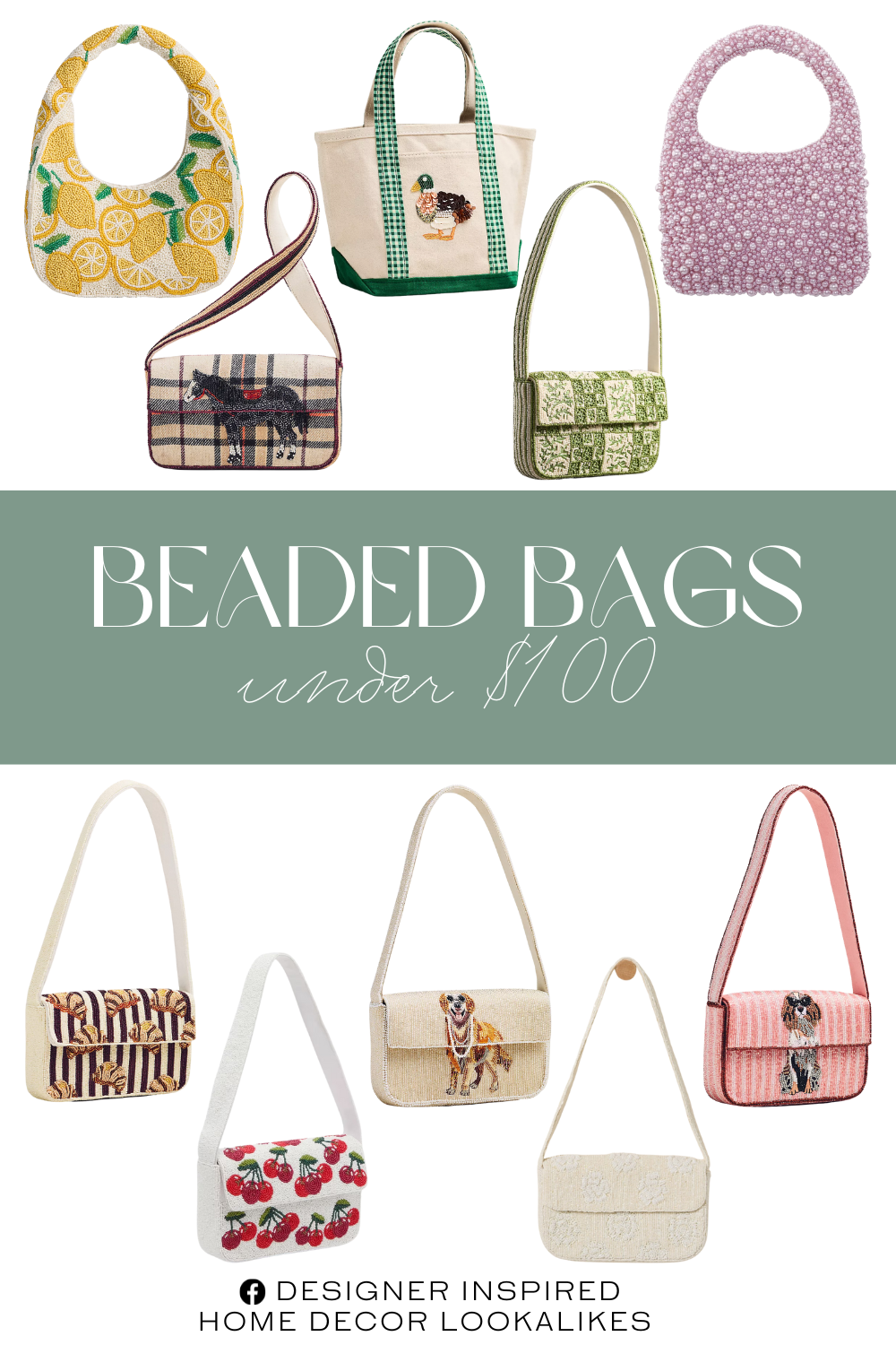 Beaded Bags under $100. The Fiona Beaded Bag: Floral Edition. The Fiona Beaded Bag: Animal Edition. All Over Beaded Hobo Bag. Kelly & Katie Beaded Floral Clutch. Kelly & Katie Cherry Beaded Shoulder Bag. Hand Beaded Hobo Bag. Emily Rosette Beaded Shoulder Bag. Beaded Canvas Tote. The Fiona Beaded Bag: Food & Drink Edition.