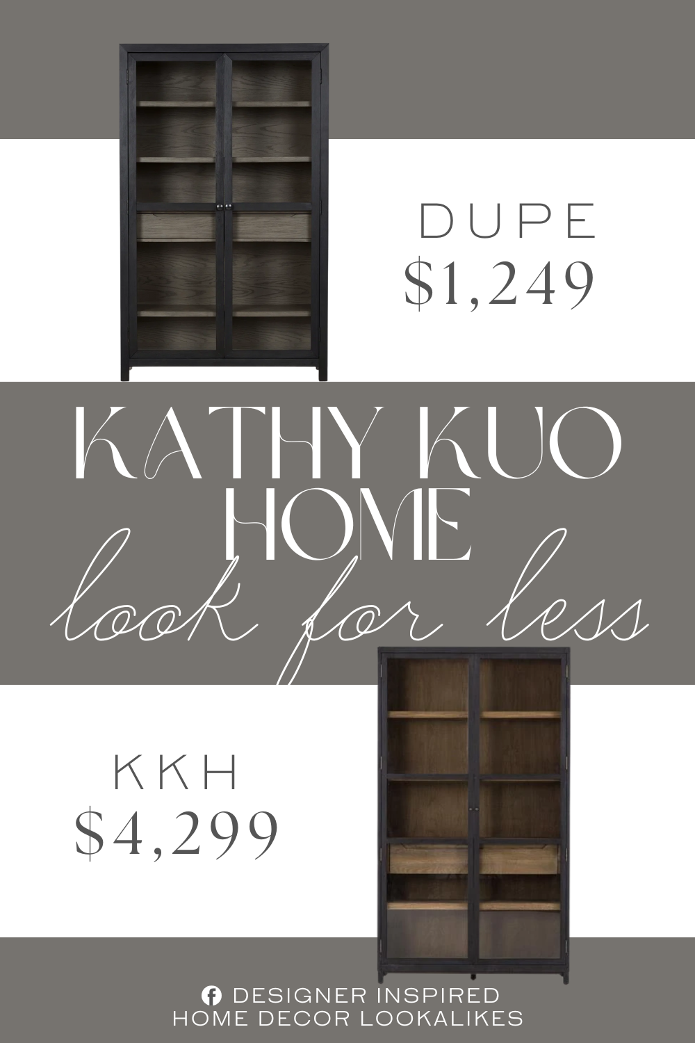 Kathy Kuo Home Clarence Clear Glass Door Display Case Dupe. This accent cabinet's flexible design includes three adjustable shelves and a single drawer for simple and streamlined storage.