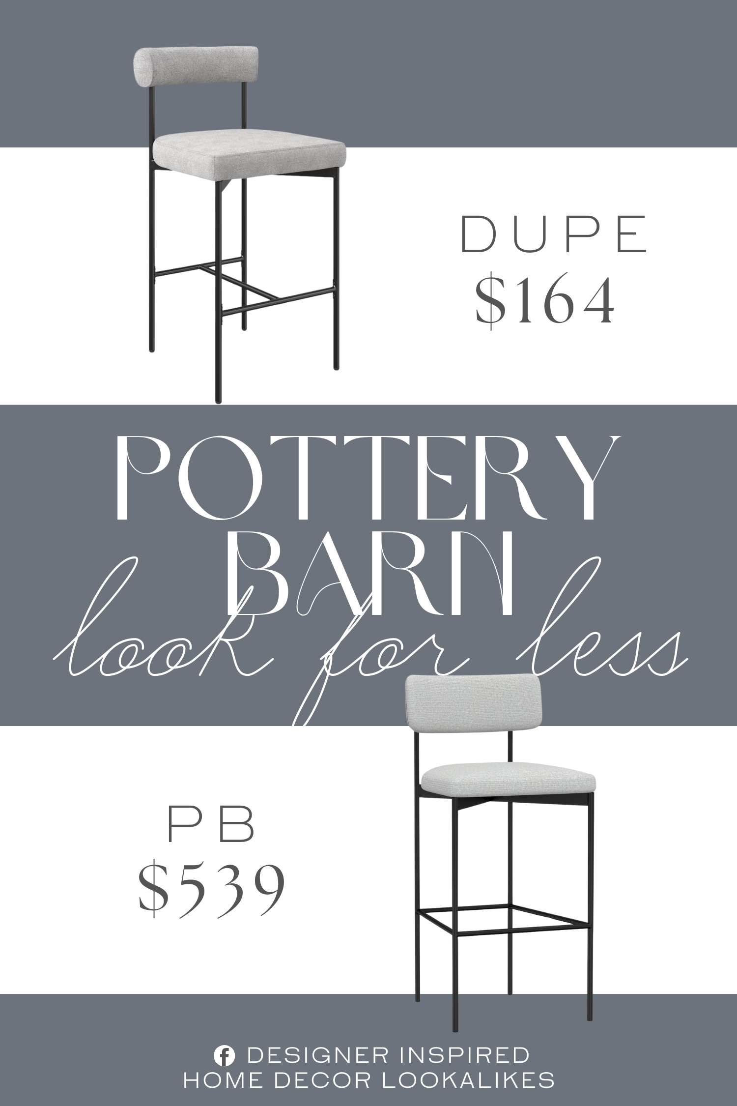 Pottery Barn Maison Upholstered Stool Dupe. The metal barstool with back features a comfortable cushioned seat with a cushioned back that's covered in a low maintenance vegan leather or polyester fabric for the ultimate bar stool experience.