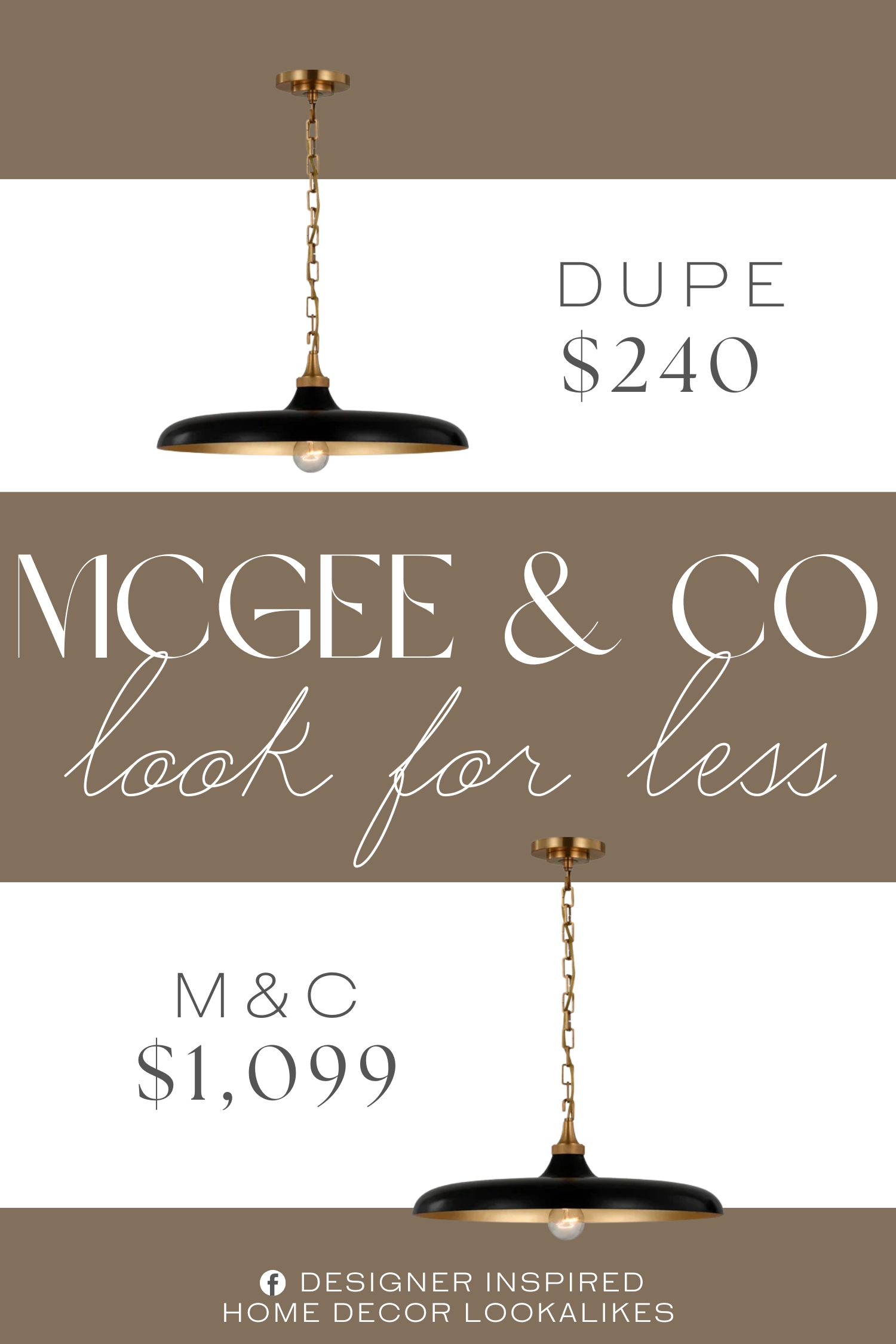 McGee & Co Piatto Pendant Dupe. Finish: Aged Brass/Matte/Black Lamp Type: Incandescent Material: Metal