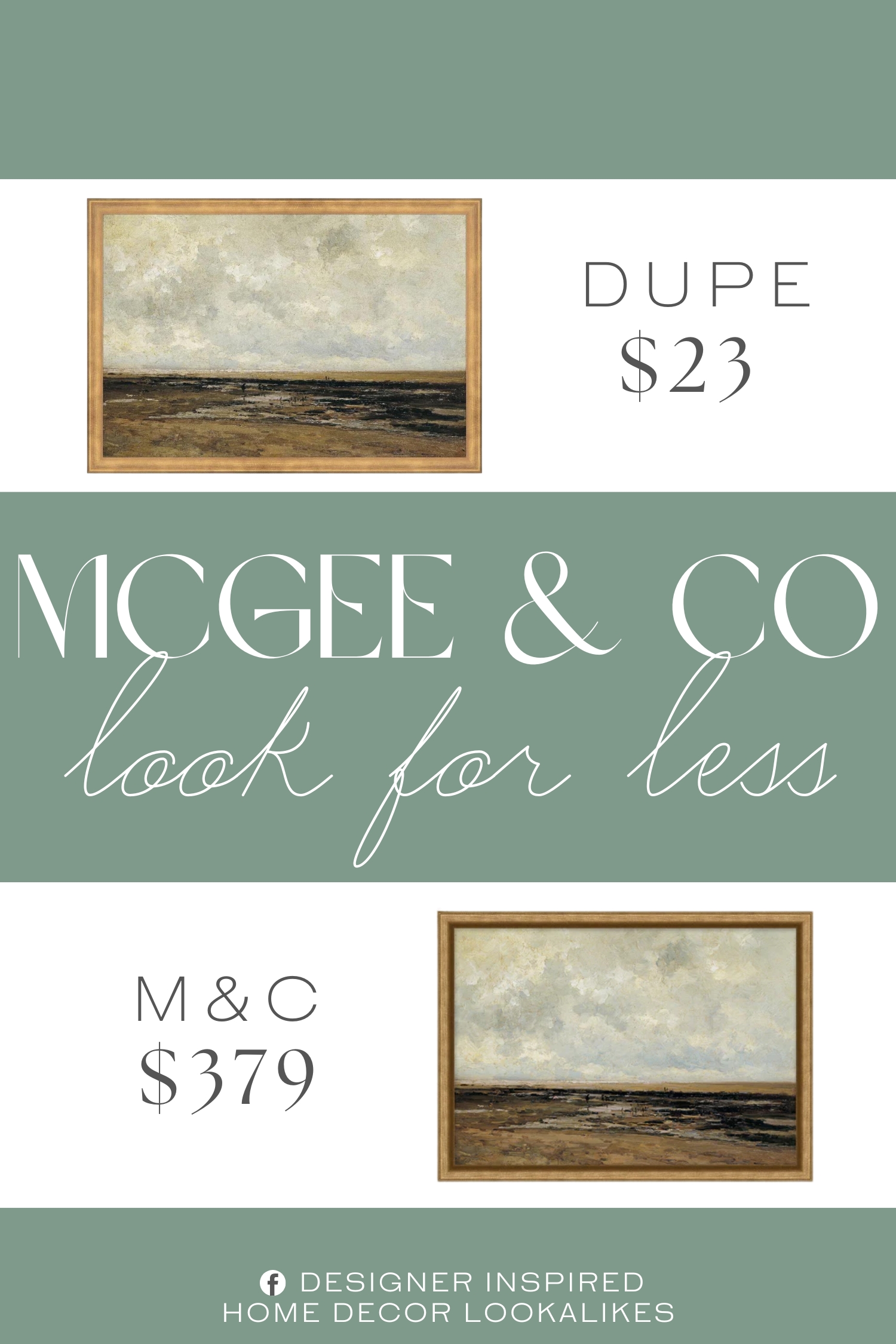McGee & Co Villerville Beach Dupe. Villerville | Moody Beach Prints | Vintage Moody Art Print | Antique Beach Landscape | Neutral Wall Art Large