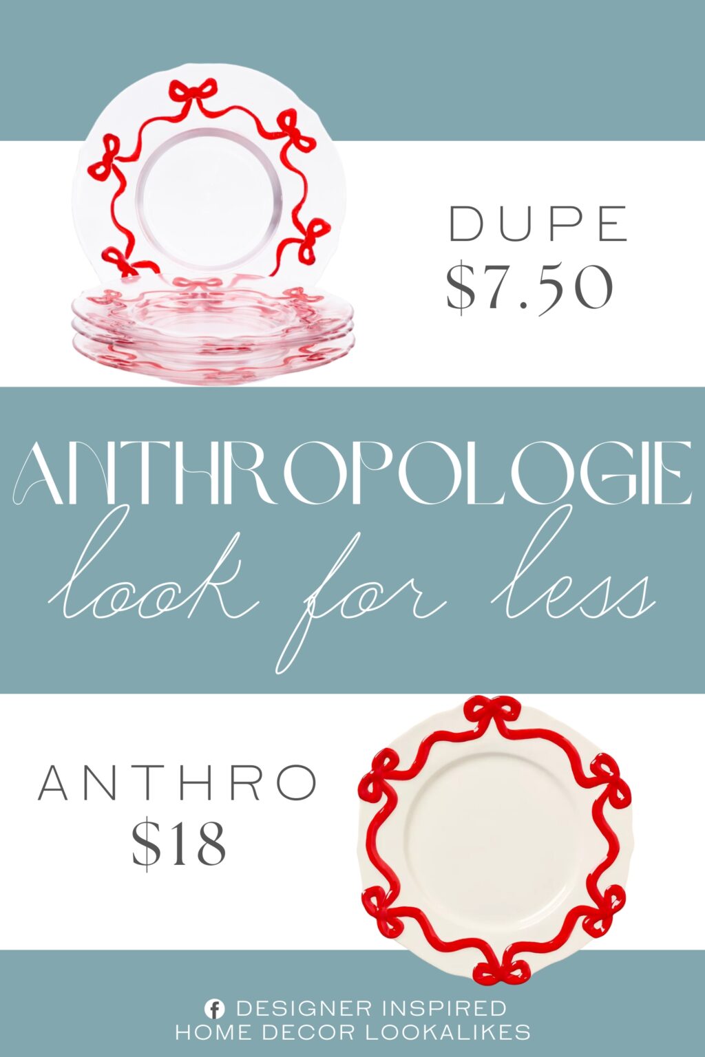 Anthropologie Benedita Bow Stoneware Dinner Plates Dupe. ribbon border detail, transparent design, holiday themed. bow pattern. glass. 10in D. 4 plates in set.