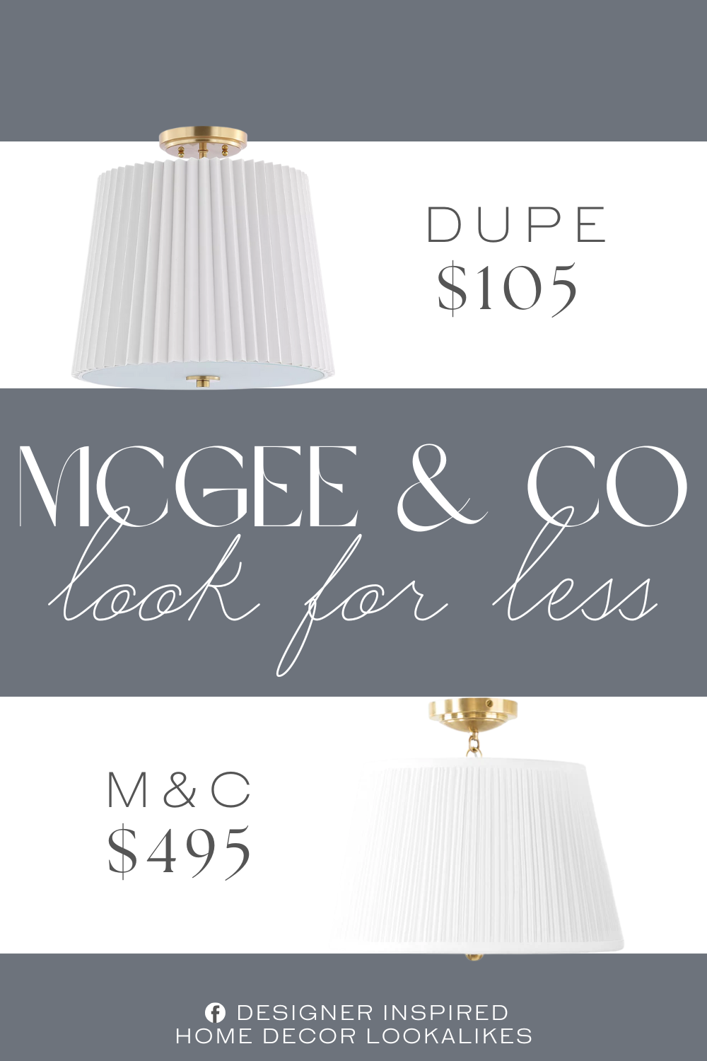 McGee & Co Georgiana Semi-Flush Mount Dupe. The harmonious blend of white and gold colors adds a touch of elegance, while its iron construction ensures a sturdy build.