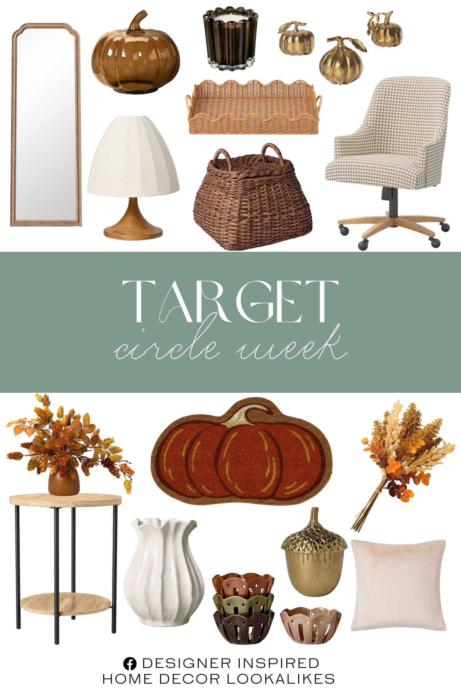 Target Circle Week. Scallop Wicker Tray. Pumpkin Coir Doormat Orange. French Country Easel. Santa Monica Office Chair. Wood and Metal Small Round Side Table. Set of 4 Wavy Edge Mini Berry Bowls. Goldenrod Fall Mini Bundle. 3pk Fall Mini Gold Pumpkins. Pleated Ceramic Vase Sour Cream. Square Rattan Basket Dark Brown. Hops Artificial Plants Fall Arrangement. Cast Metal Acorn Canister. Wood Trumpeted Table Lamp. Seasonal Ribbed Glass Jar Candle. Faux Rabbit Fur Throw Pillow. Plaid Lightweight Throw Blanket. Glass Pumpkin Amber.