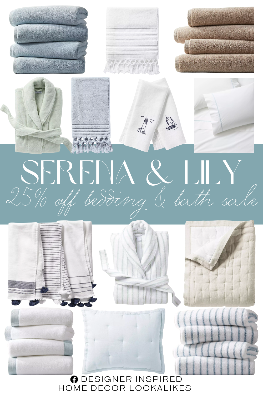 Serena & Lily Bedding & Bath Sale. Sonoma Turkish Cotton Bathrobe. Sonoma Stripe Turkish Cotton Bathrobe. Sonoma Stripe Turkish Cotton Bath Collection. Sonoma Banded Bath Towel Collection. Sonoma Turkish Cotton Bath Collection. Bellport Guest Towels (Set of 3). Montrose Guest Towel (Set of two). Camden Guest Towels (Set of 2). Healdsburg Turkish Cotton Bath Collection. Sonoma Turkish Cotton Bath Collection. Healdsburg Turkish Cotton Bath Collection.