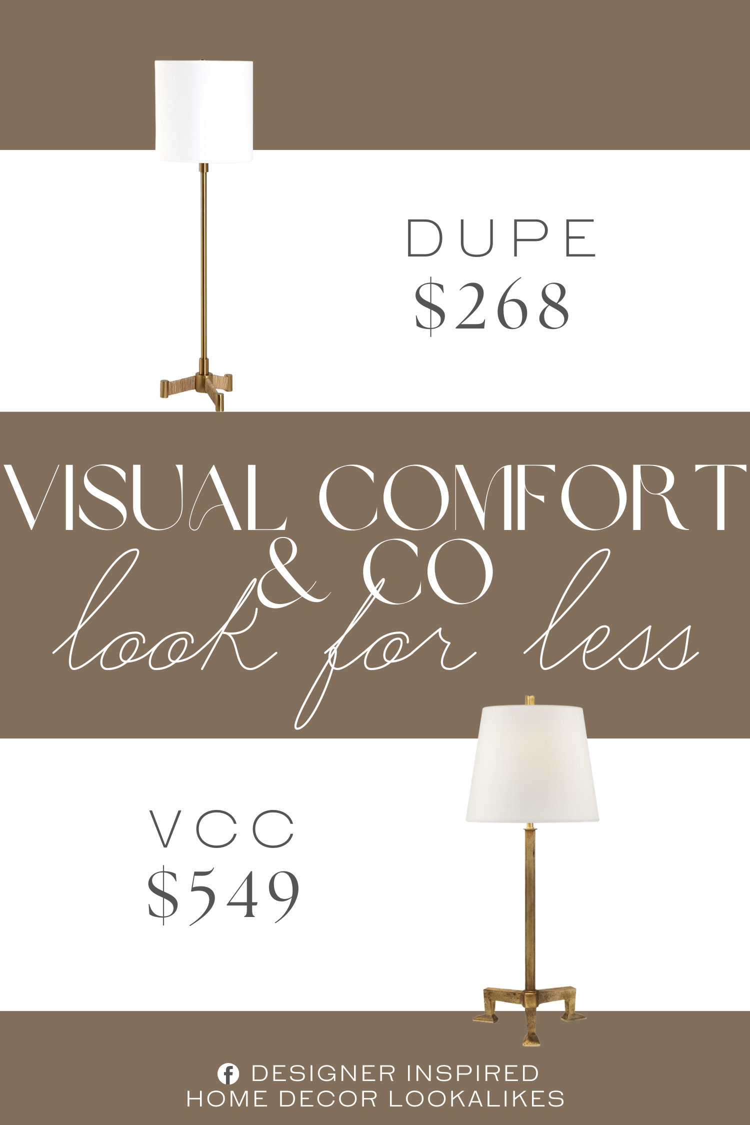 Visual Comfort & Co Parish Buffet Lamp Dupe. This versatile buffet lamp showcases a plated brass slim metal base accented by rattan wrapped legs. The petite round hardback drum shade is a crisp white linen fabric.