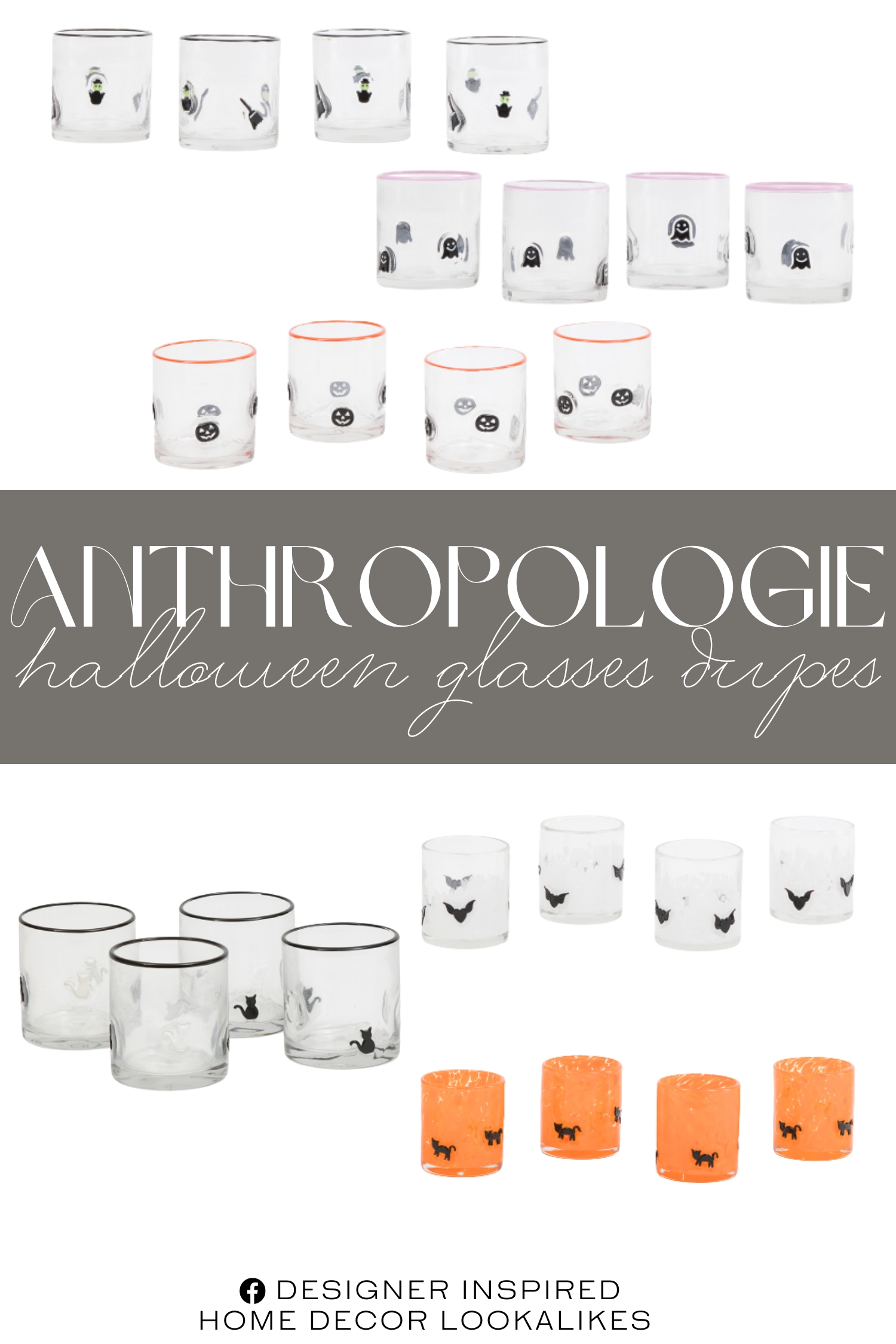 Anthropologie Halloween Glasses Dupes. Set Of 4 Ghost Glasses With Purple Rim. 4pk Witch Broom Double Old Fashioned Glasses. 4pk Cat Double Old Fashioned Glasses. 4pk Heart Bats Double Old Fashioned Glasses. 4pk Double Old Fashion Halloween Glasses. 4pk Jack O Lantern Double Old Fashioned Glasses.