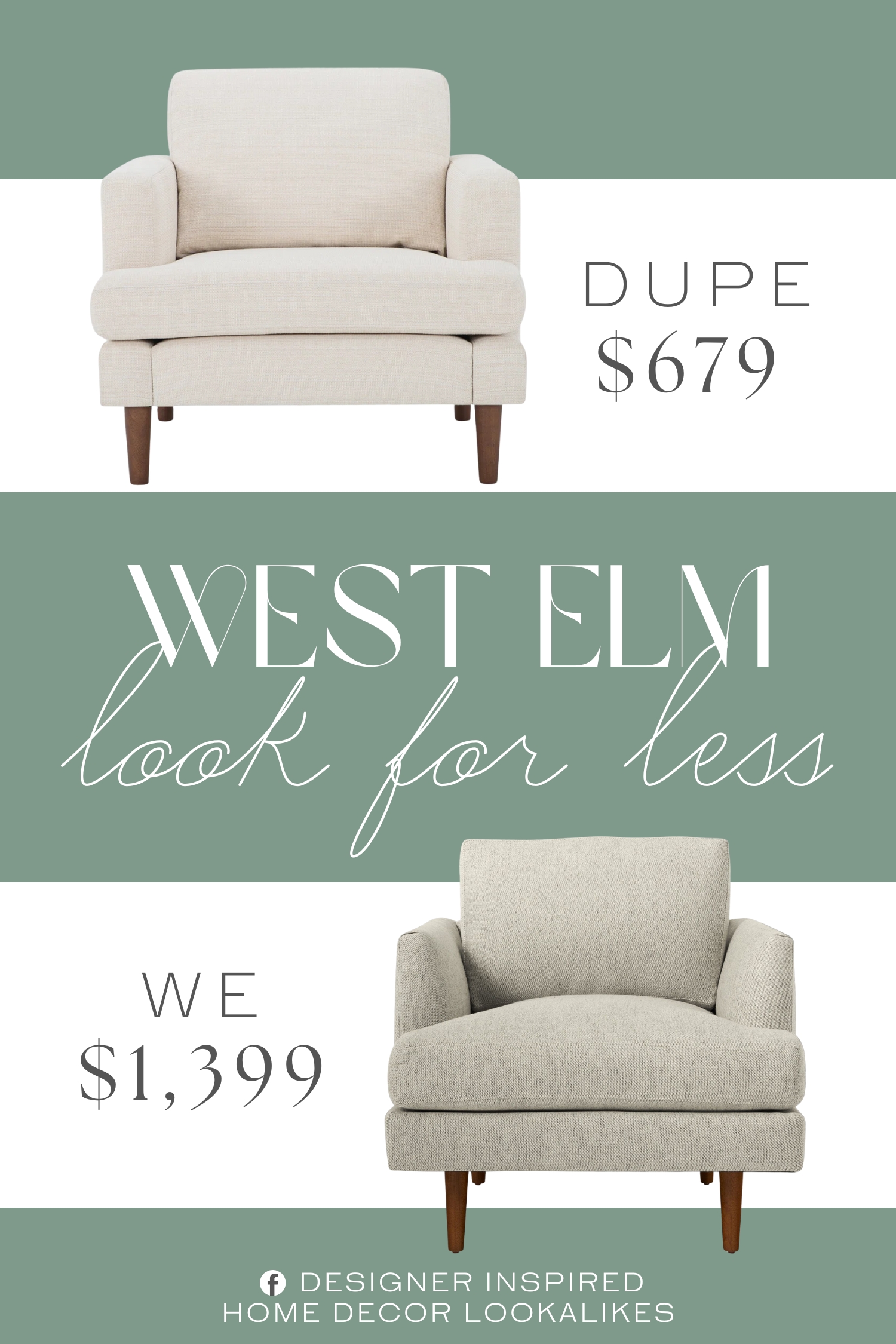 West Elm Haven Loft Chair Dupe. this armchair features tidy track arms and tapered dowel legs with a warm walnut finish.