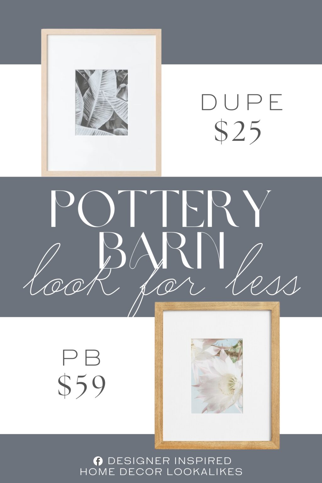 Pottery Barn Wood Gallery Frame Dupe. A thin, light-wood frame adds to the nature feel without detracting from the image.