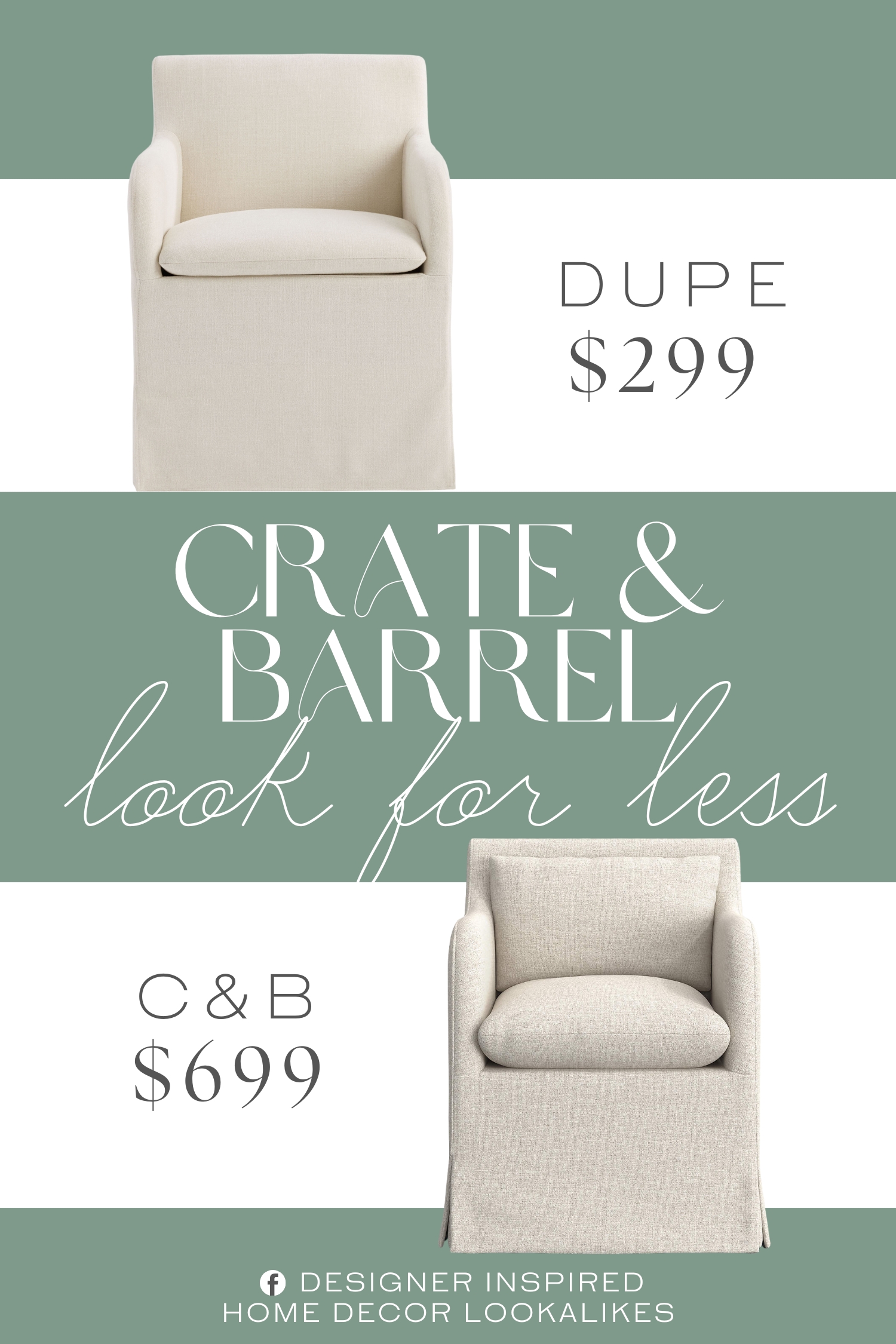 Crate & Barrel Belmar Ivory Upholstered Dining Armchair Dupe. Made of a rubber wood and composite wood frame with polyester upholstery