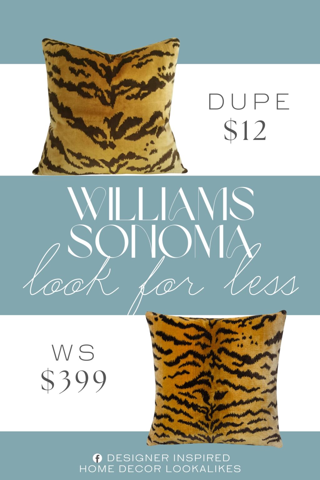Williams Sonoma Scalamandré Animal Pillow Cover Dupe. Made of high-quality Velvet , with good air permeability and comfort. The pattern is Two sides printed,Clear print technology with rich details; Bottom invisible zipper,Easy insertion and removal of pillow insert.