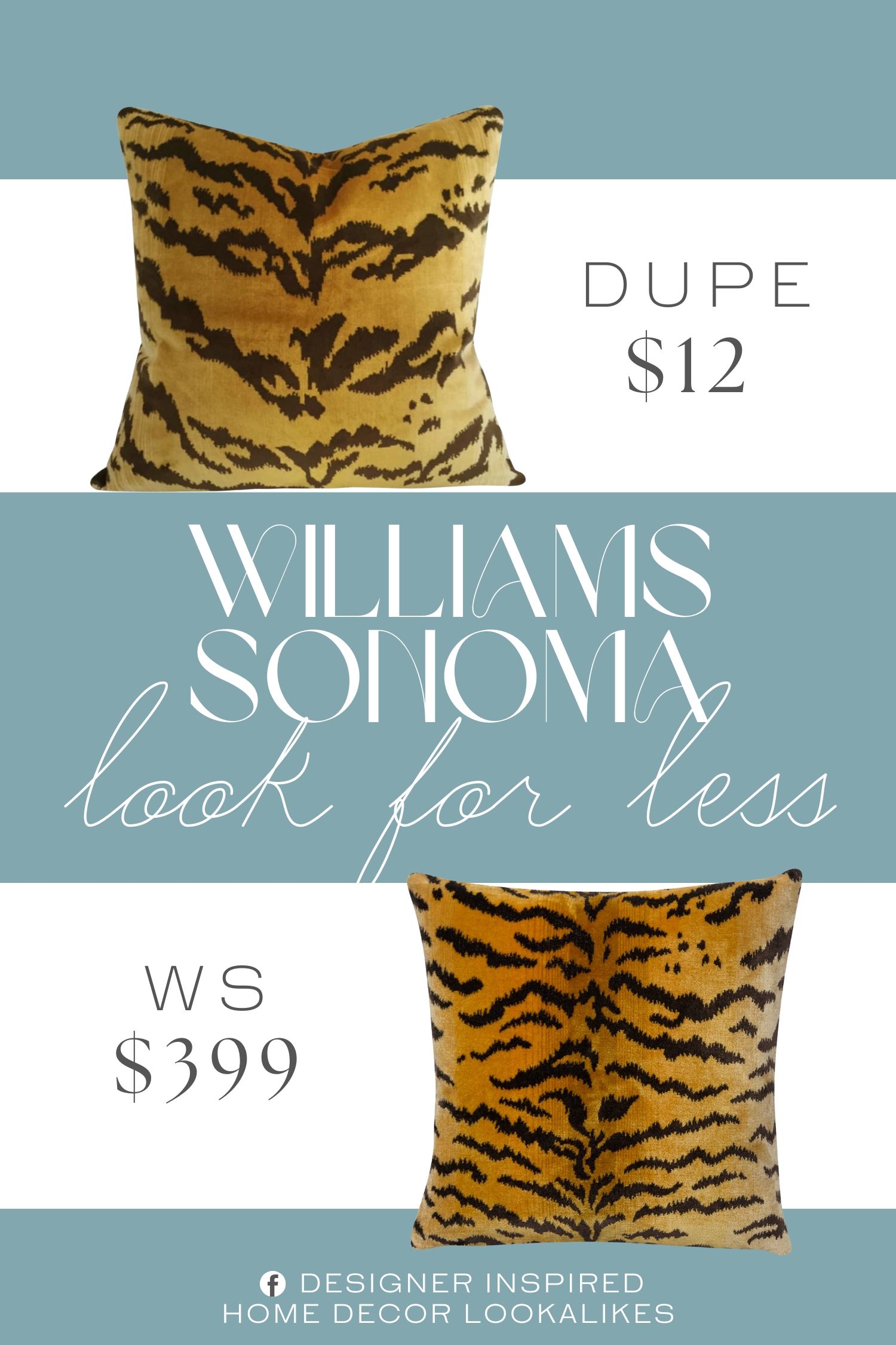 Williams Sonoma Scalamandré Animal Pillow Cover Dupe. Made of high-quality Velvet , with good air permeability and comfort. The pattern is Two sides printed,Clear print technology with rich details; Bottom invisible zipper,Easy insertion and removal of pillow insert.