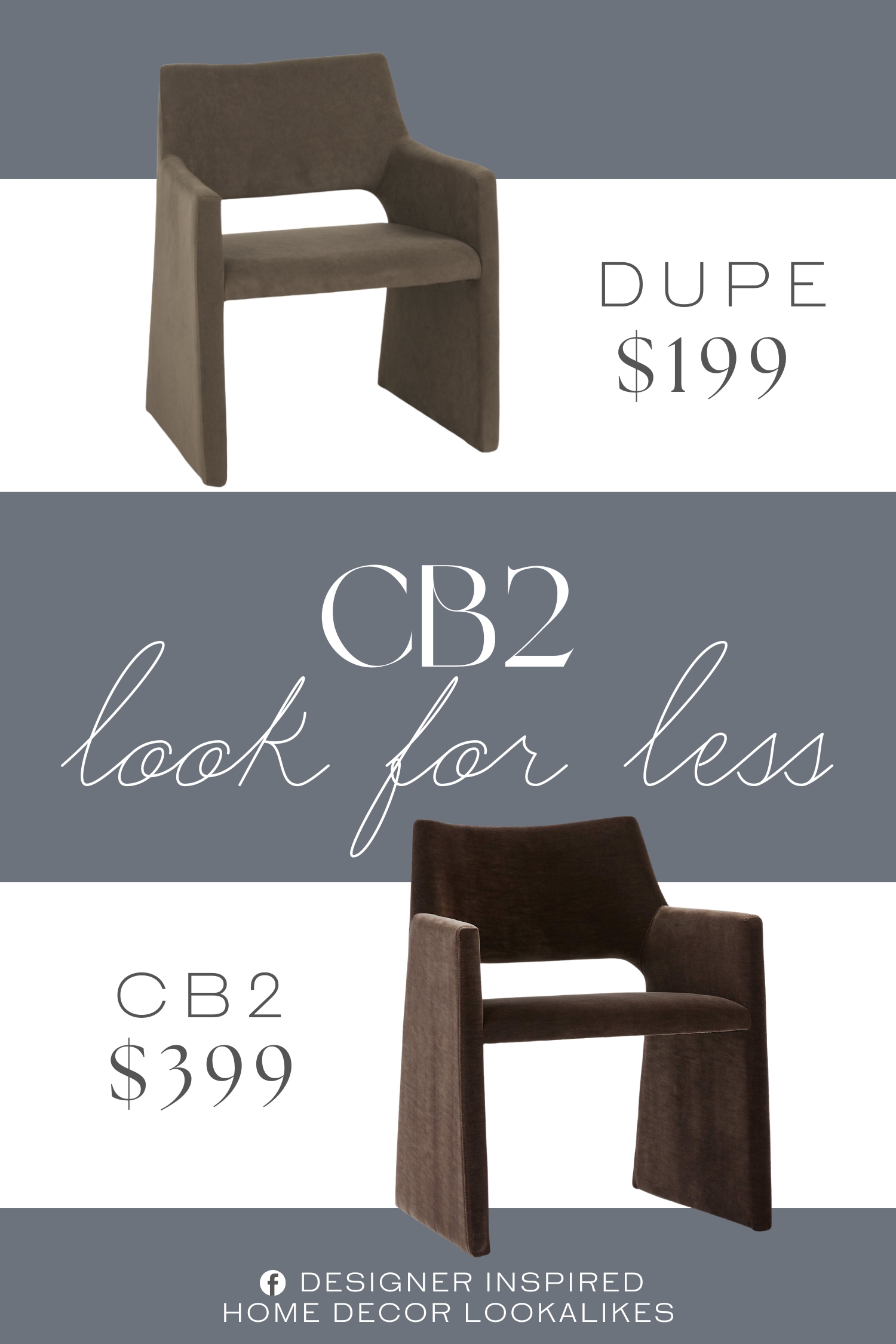 CB2 Foley Mink Velvet Dining Armchair Dupe. velvet finish, cut out back detail. modern style. polyester, fill: polyurethane foam/polyester fiber