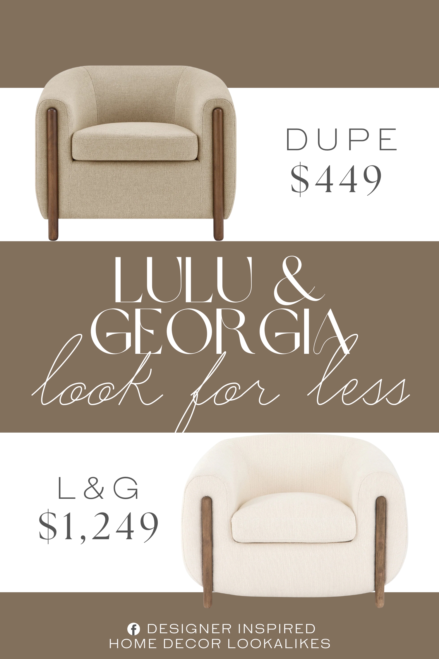 Lulu & Georgia Portentia Accent Chair Dupe. Focusing with a sculpted form, it comes in a desirable monochrome fabric. The foam cushion ensures comfortable seating and is conveniently removable.
