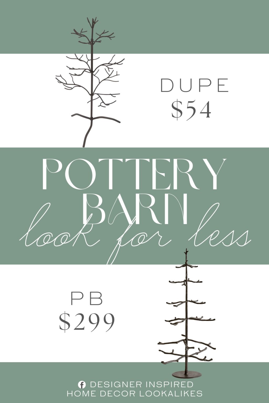 Pottery Barn Sculpted Trees Dupe. Crafted from cast iron, it showcases three levels of spreading branches, which slide easily onto the slim trunk.
