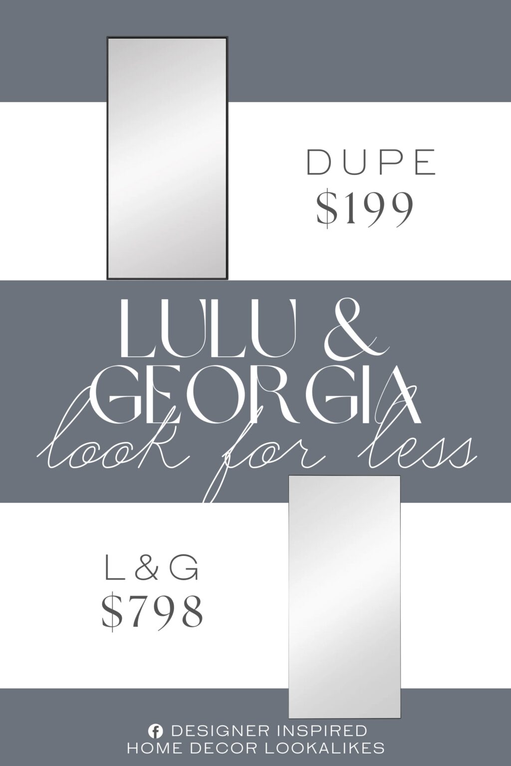 Lulu & Georgia Enda Full Length Mirror Dupe. The ultra-thin iron frame encases a glass surface with a clean-cut edge, offering a sleek, effortless look that complements aesthetics from modern to transitional.