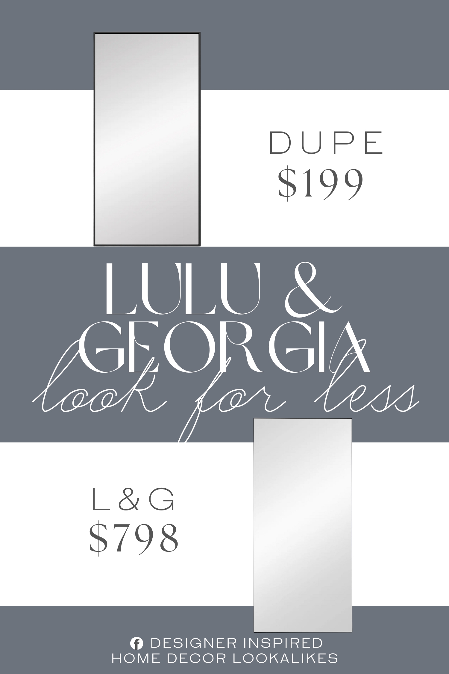 Lulu & Georgia Enda Full Length Mirror Dupe. The ultra-thin iron frame encases a glass surface with a clean-cut edge, offering a sleek, effortless look that complements aesthetics from modern to transitional.