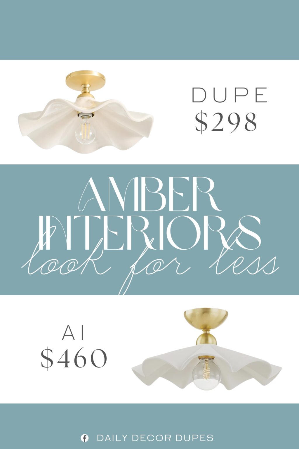 Amber Interiors Fannie Convertible Flush Mount Dupe. Iron with hand-crafted ceramic shade.