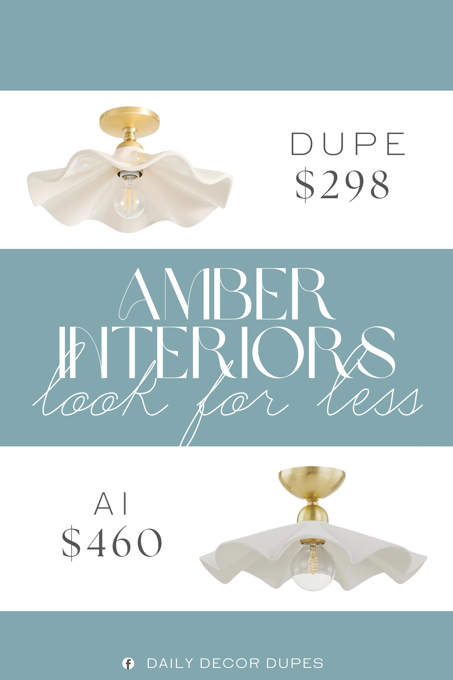 Amber Interiors Fannie Convertible Flush Mount Dupe. Iron with hand-crafted ceramic shade.