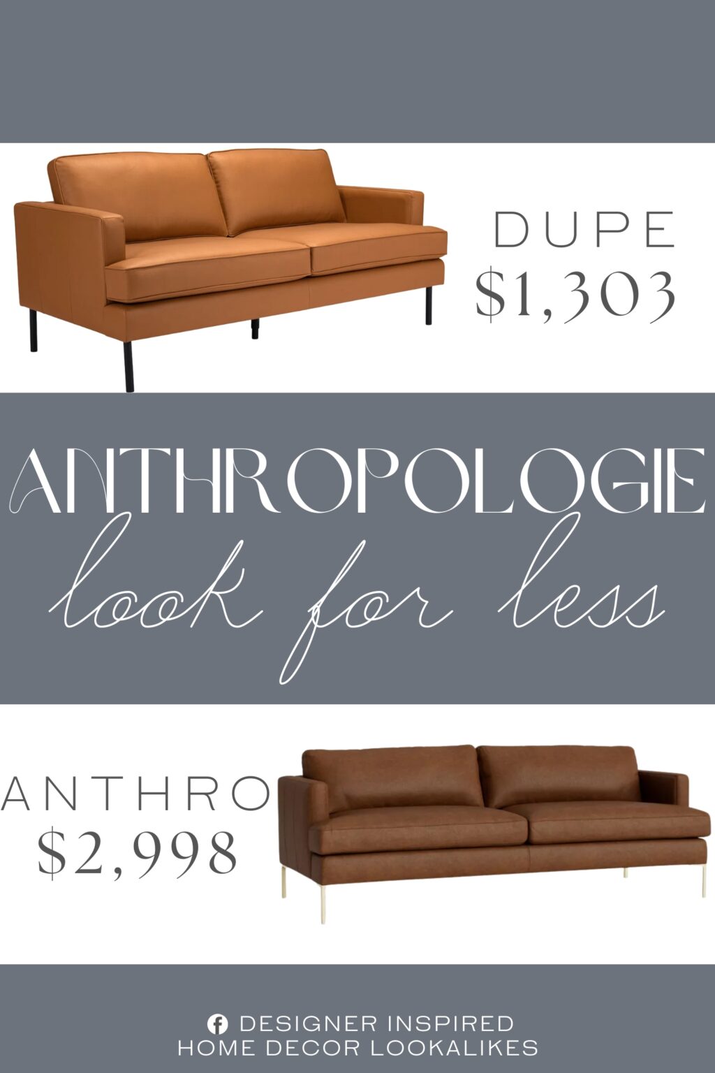 Anthropologie Bowen Leather Sofa Dupe. It is comfortable and stylish, wrapped in durable vinyl and on powder-coated steel legs. This piece fits in any home or office lobby.