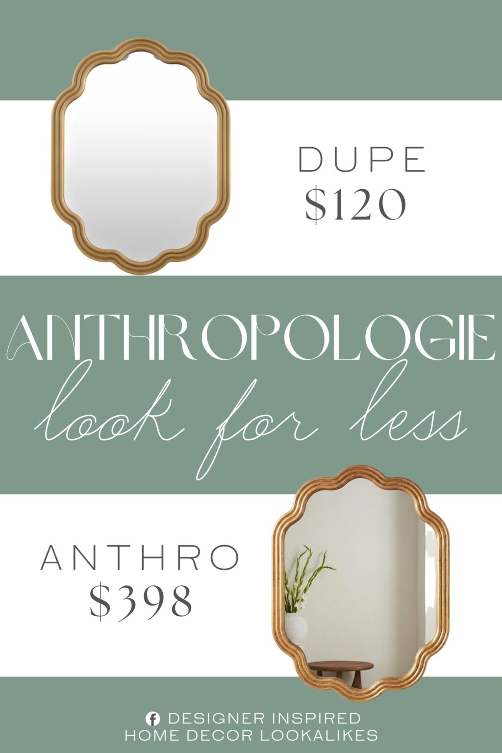 Anthropologie Clara Scalloped Wood Mirror Dupe. Its design captures the essence of mid-century flair, making it an eye-catching addition to any room in need of a stylish upgrade.