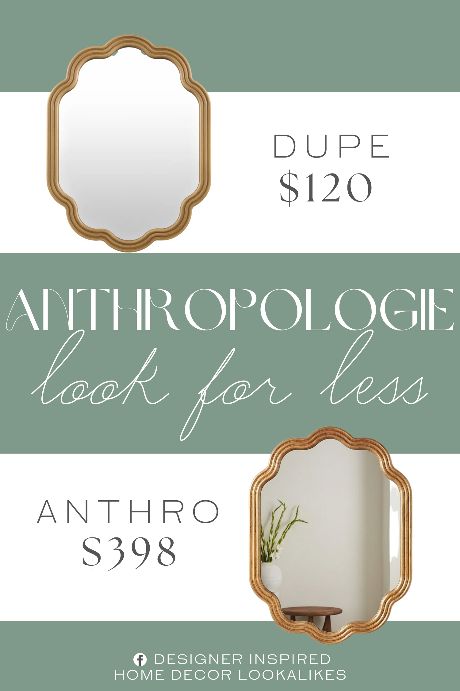 Anthropologie Clara Scalloped Wood Mirror Dupe. Its design captures the essence of mid-century flair, making it an eye-catching addition to any room in need of a stylish upgrade.