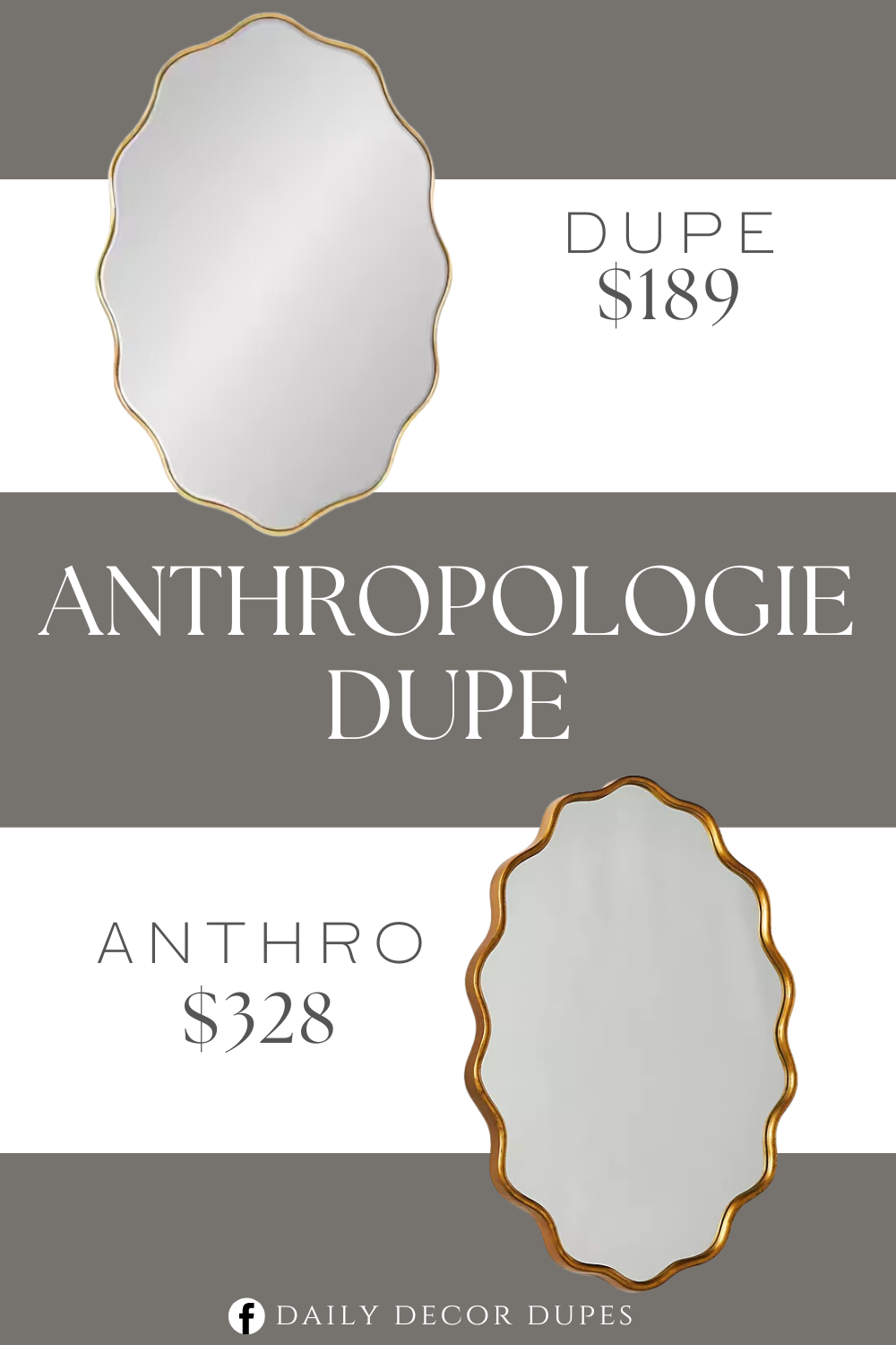 Anthropologie Coquille Metallic Oval Wall Mirror Dupe. Modern bathroom mirror. Glam mirror decor. Versatile oval mirror. Easy to hang: d-ring hangers. Large decorative mirror.