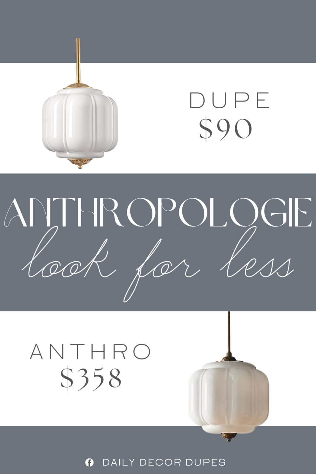 Anthropologie Eloise Milk Glass Pendant Ceiling Light Dupe. Made with a scalloped milk glass shade and sturdy metal frame. Classic white milk glass ceiling light with antique brass finish, blending farmhouse, mid-century, and schoolhouse charm into any interior décor. Its dome-shaped shade and antique brass frame add sophistication to any space, making it a versatile choice for enhancing your room’s décor