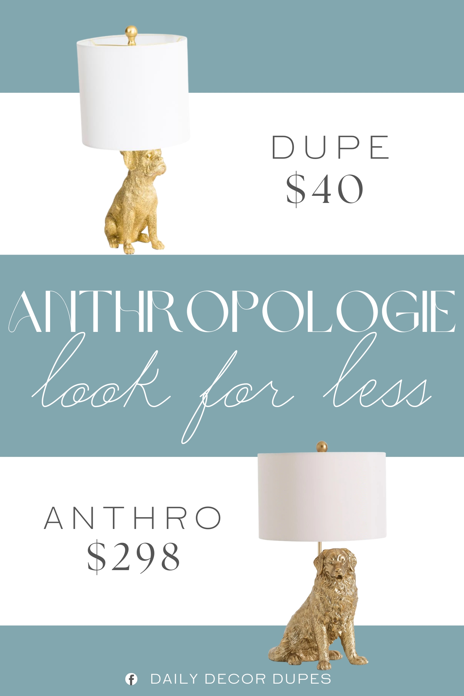 Anthropologie Icon Dog Table Lamp Dupe. figural design, gold tone hardware, ul listed, removable shade. 3-way switch
