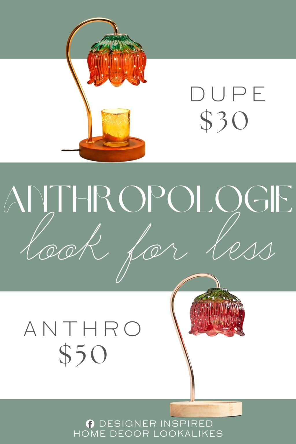 Anthropologie Luzè Strawberry Candle Warmer Lamp Dupe. This candle warmer features a bell orchid shaped design, amber glass lampshade, and smooth metal lines, making it suitable for any home decoration. It is warm yet elegant, making it an excellent addition to a bedside table or study.
