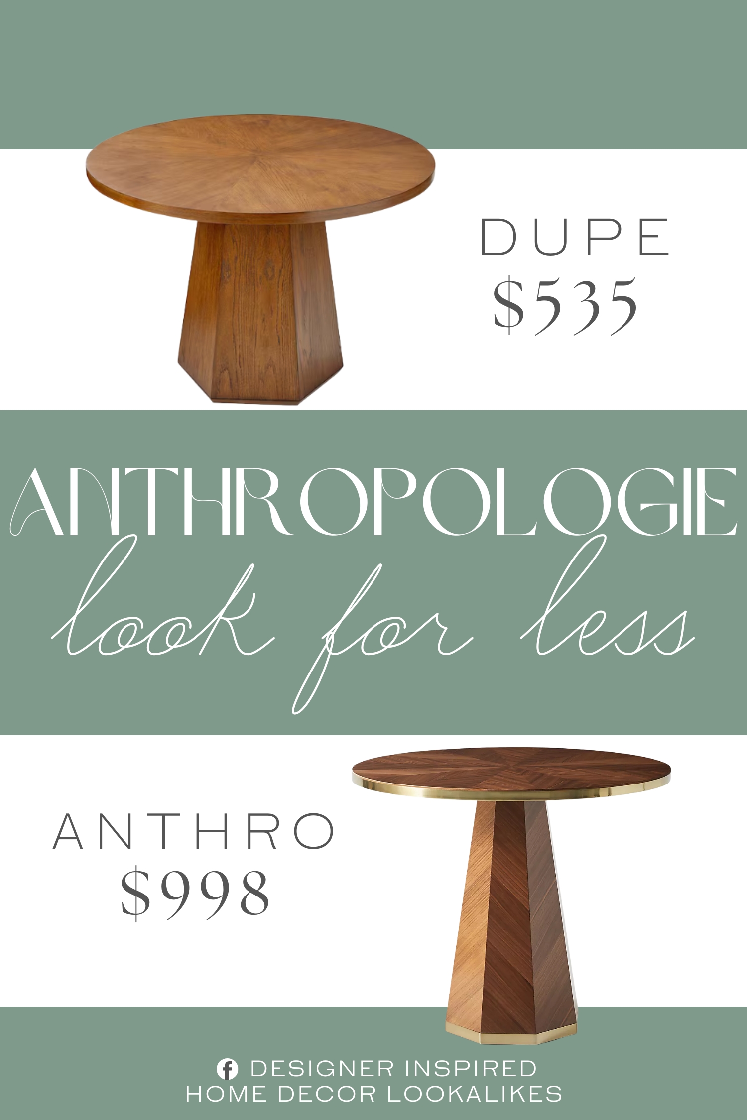 Anthropologie Quillen Marquetry Pedestal Bistro Table Dupe. The round tabletop is crafted from a combination of solid and manufactured wood, providing durability and a sophisticated look.