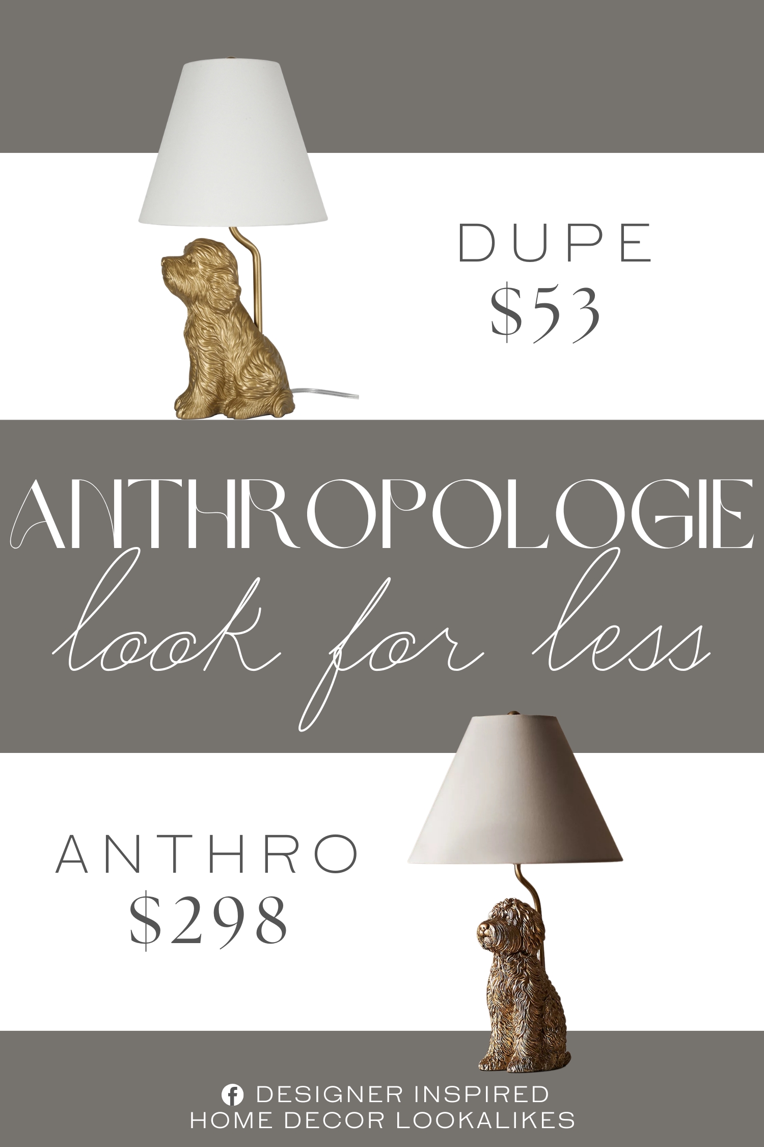Anthropologie The Icon Dog Table Lamp Dupe. This elegant lamp features a playful yet stylish design that adds a touch of modern charm to any space. The painted deep gold finish paired with the fun doodle shape of this lamp provides a beautiful contrast.